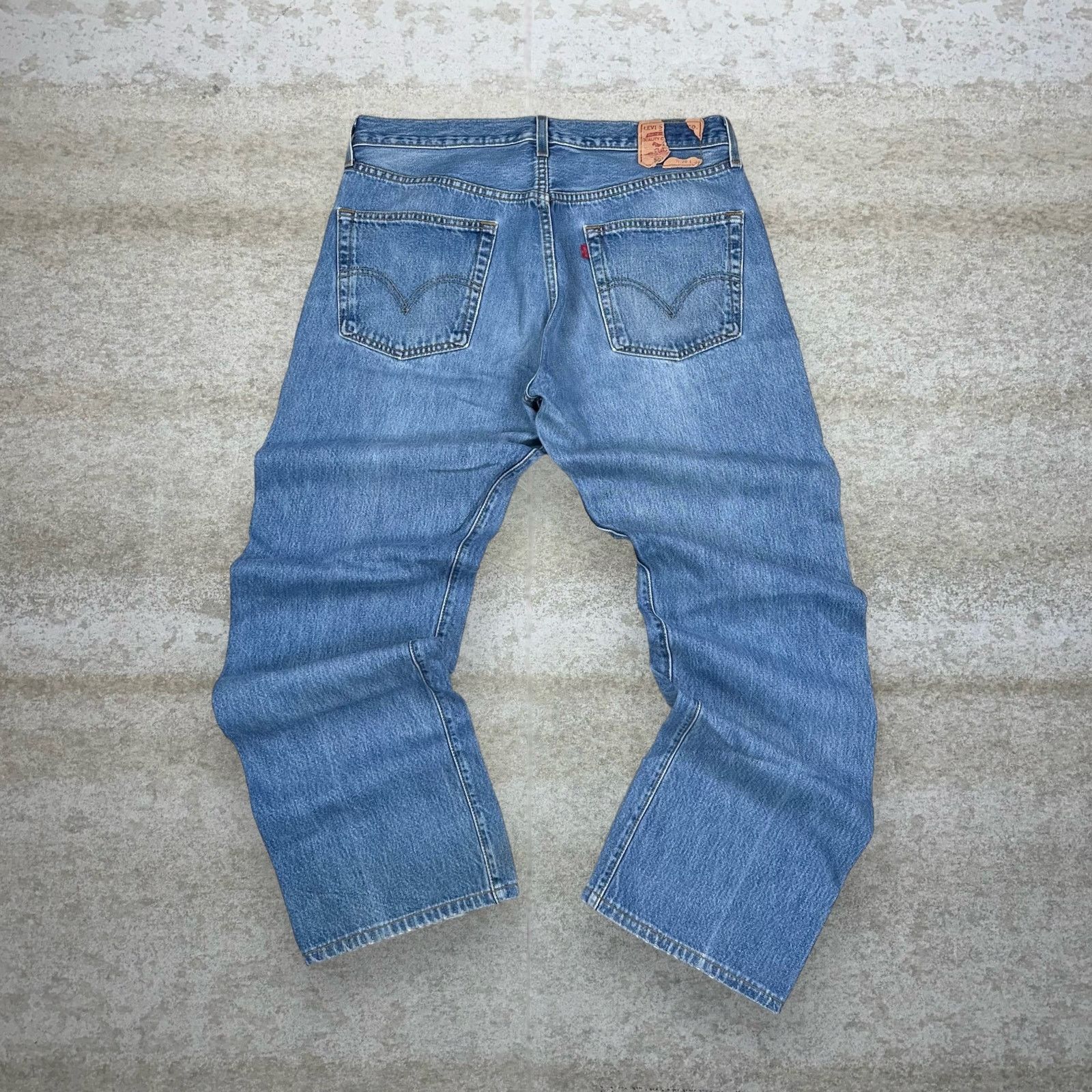 image of Crazy Vintage 90's Levis 501 Jeans Straight Fit Medium Wash in Blue, Men's (Size 36)