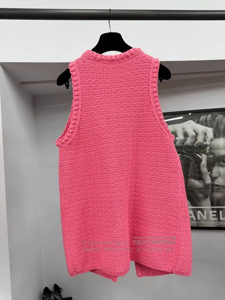 Chanel Chanel Watermelon red knitted vest Size XS / US 0-2 / IT 36-38 - 3 Thumbnail