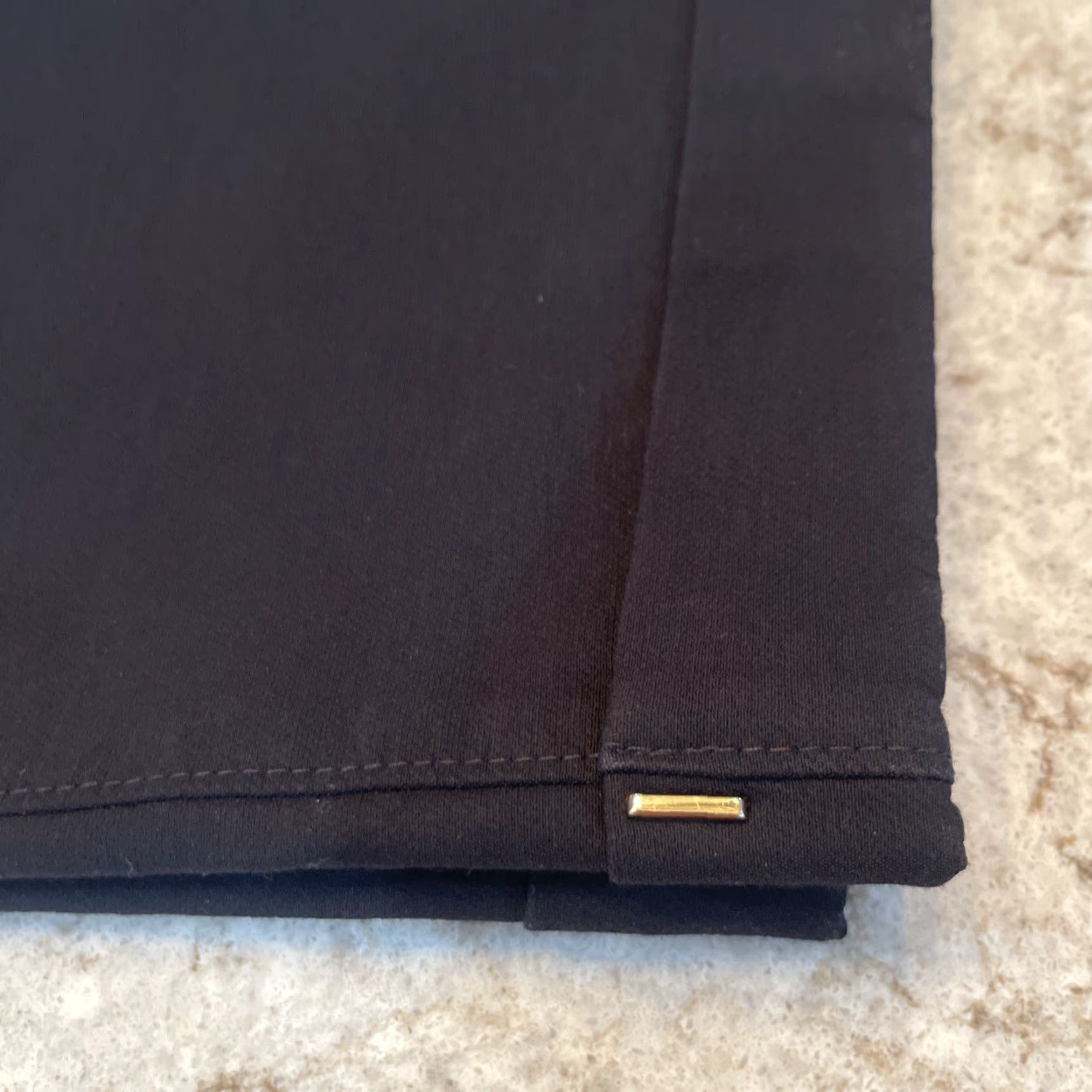 White House Black Market White House Black Market Women Dress Pants Black 12 The Slim Crop Cropped Slim Flat Front Gold Tab Accents 23 In Inseam Regular Women's Pants Size 34" / US 12 / IT 48 - 7 Thumbnail