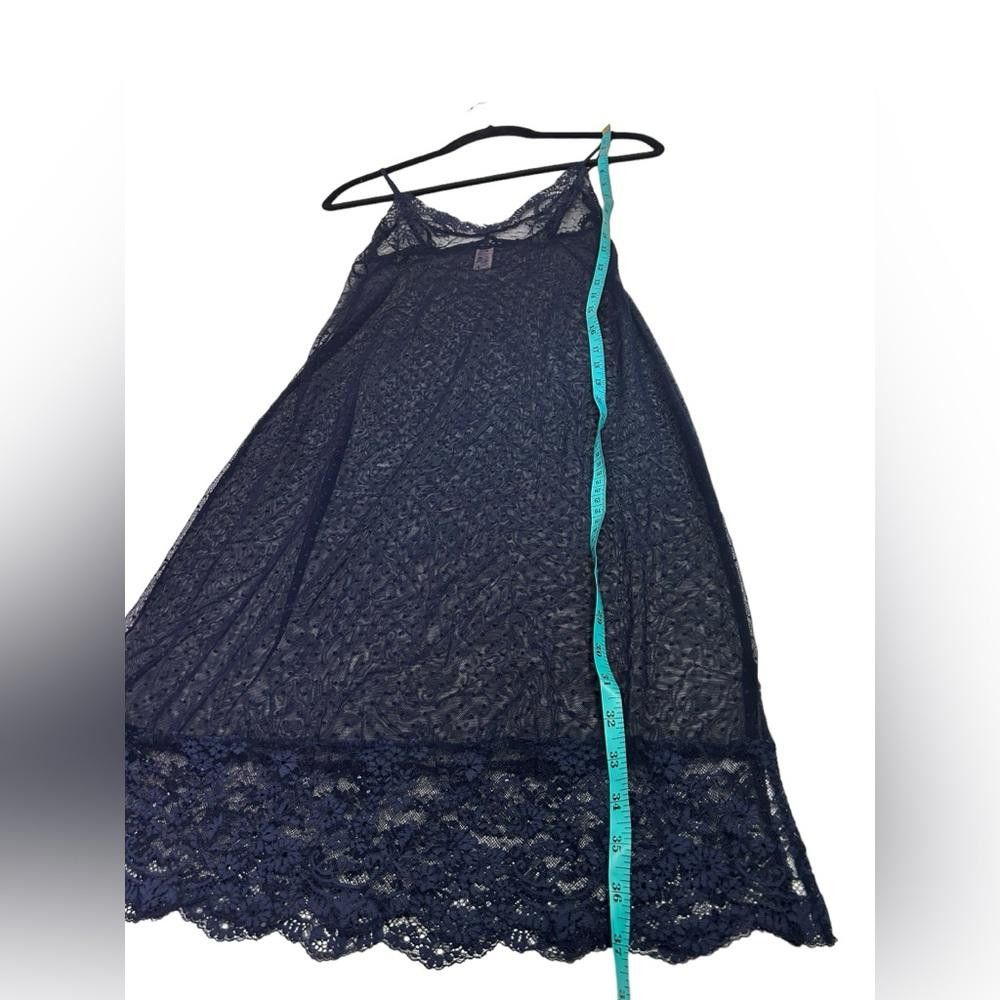 Designer Victoria’s Secret l Navy Sheer Lace Polka Dot Slip Gown XS Size ONE SIZE - 5 Thumbnail