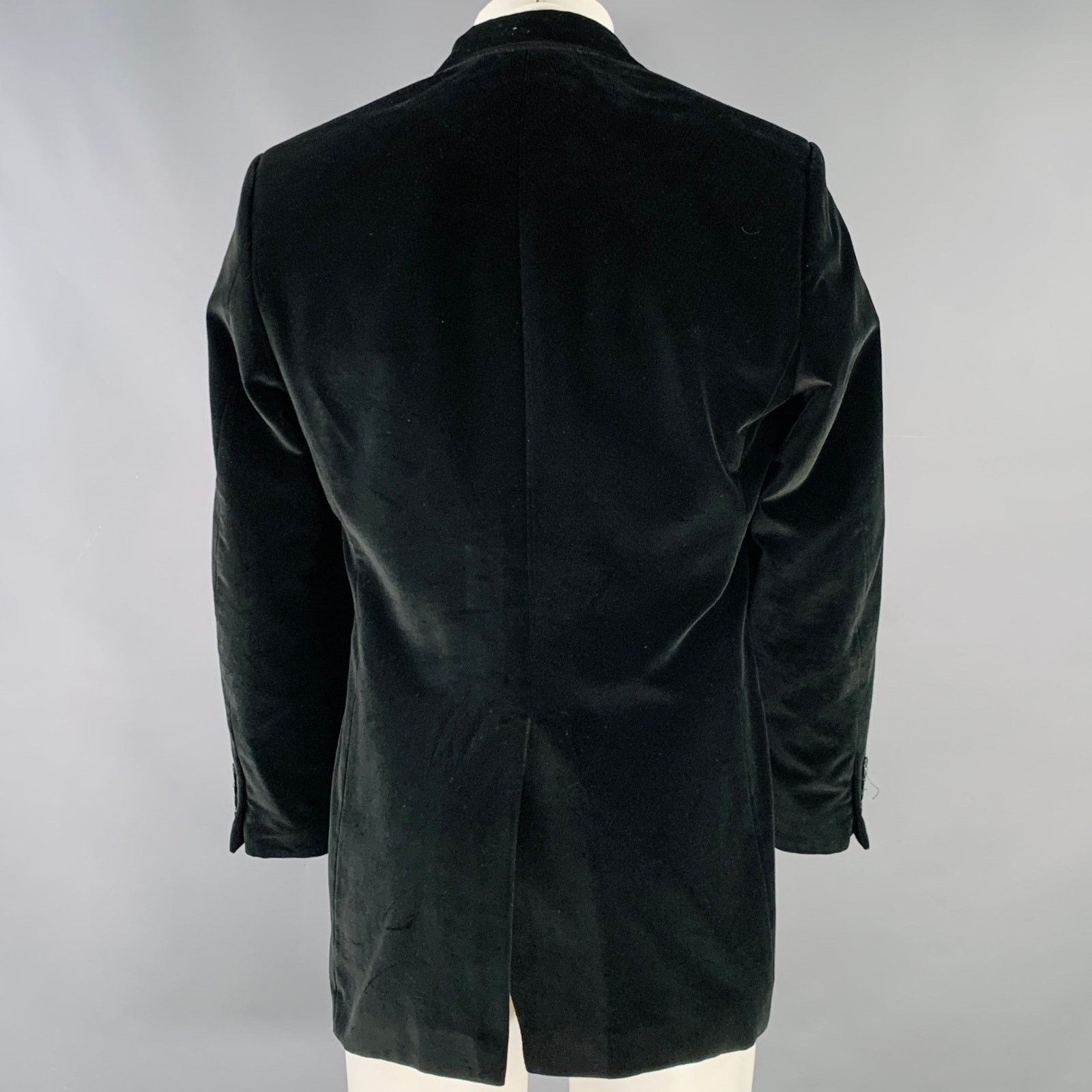 John Bartlett JOHN BARTLETT Black Velvet Single Breasted Sport Coat Size 38R - 3 Thumbnail