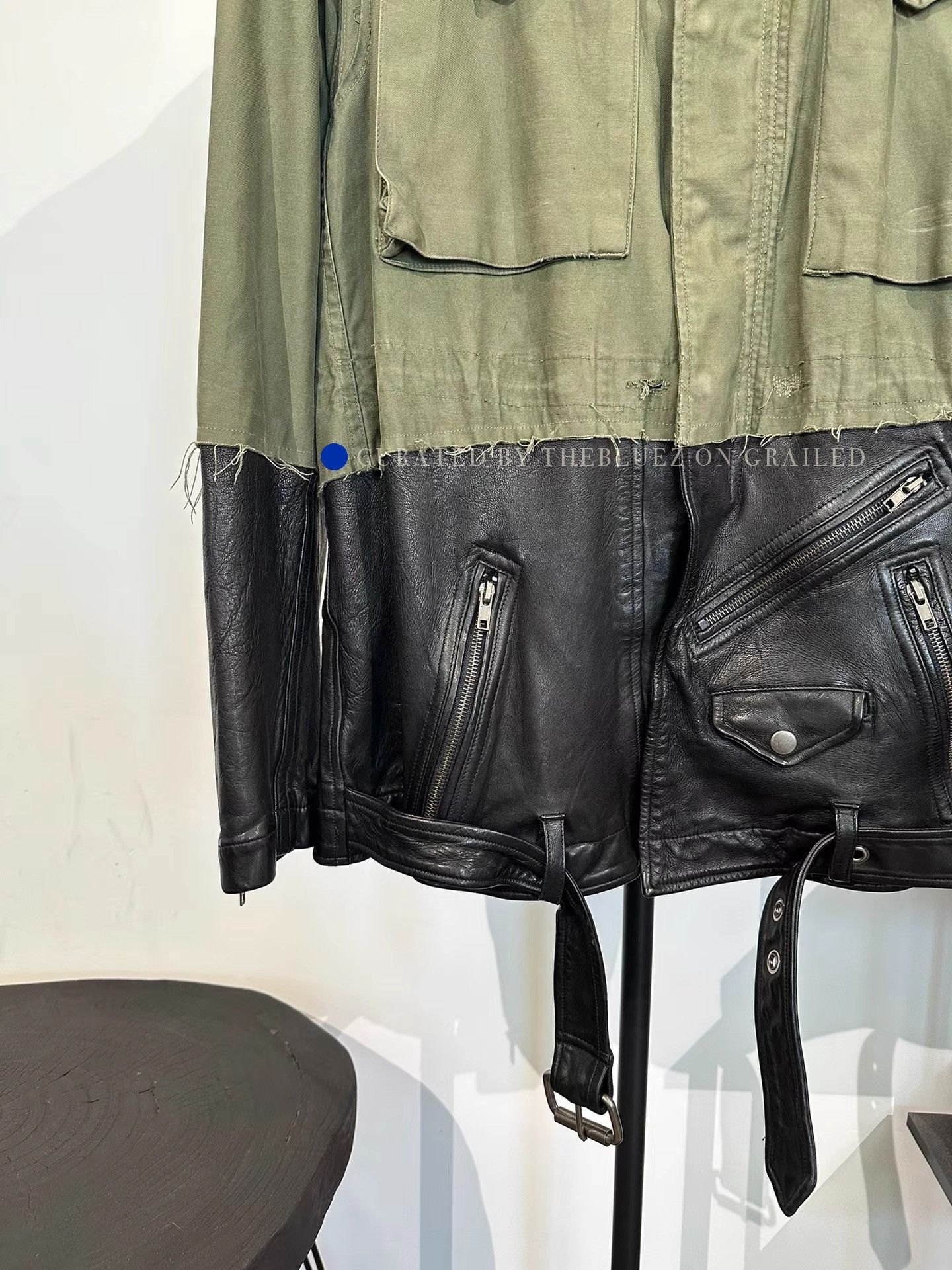 Greg Lauren Green Layered Leather Sleeve Jacket Size L Size US L / EU 52-54 / 3 - 1 Preview