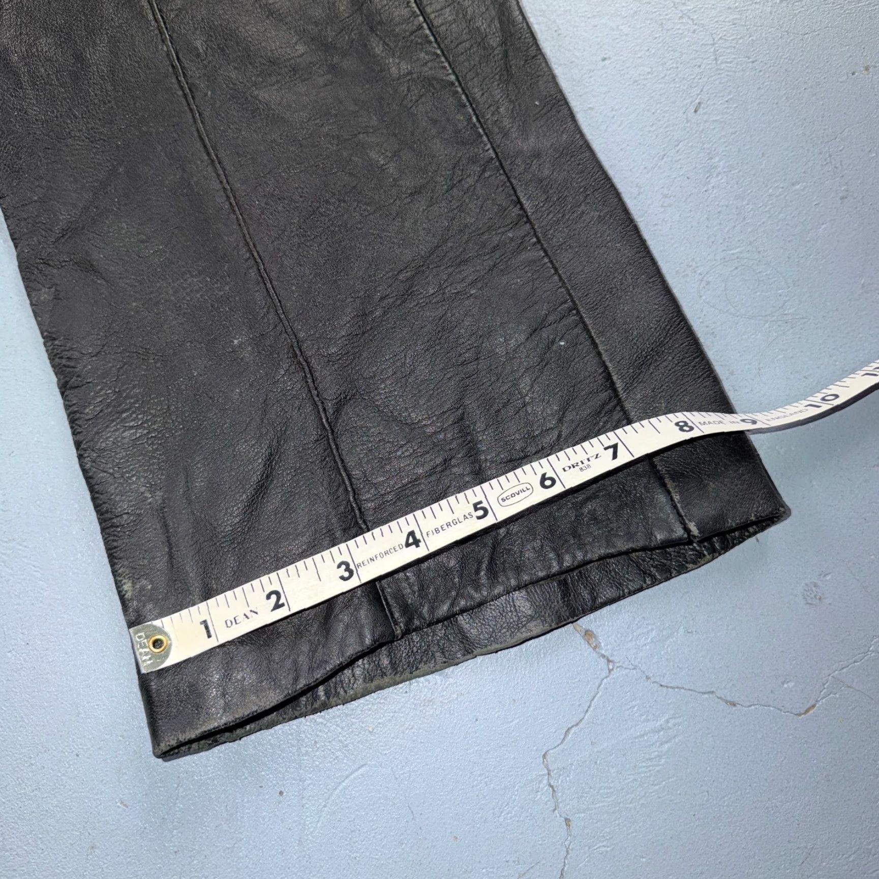 Vintage VTG Black Leather Motorcycle Pants 31x31 Rockabilly 50s 60s Buco 1960s Mens Size US 31 - 4 Thumbnail