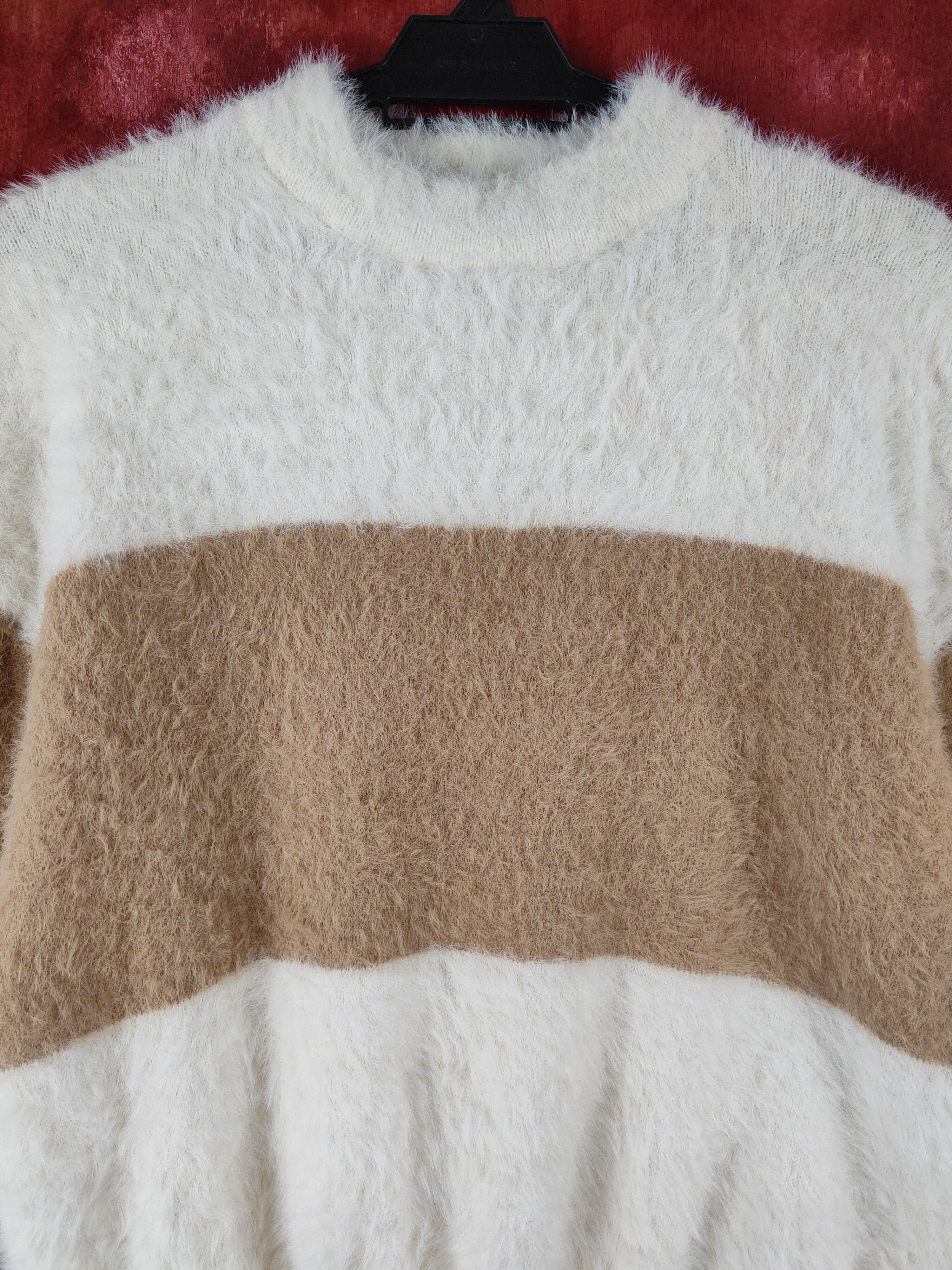 Japanese Brand × Vintage Rope Picnic Brown Shag Shaggy Fur Mohair Knitwear #S2191 Size S / US 4 / IT 40 - 2 Thumbnail