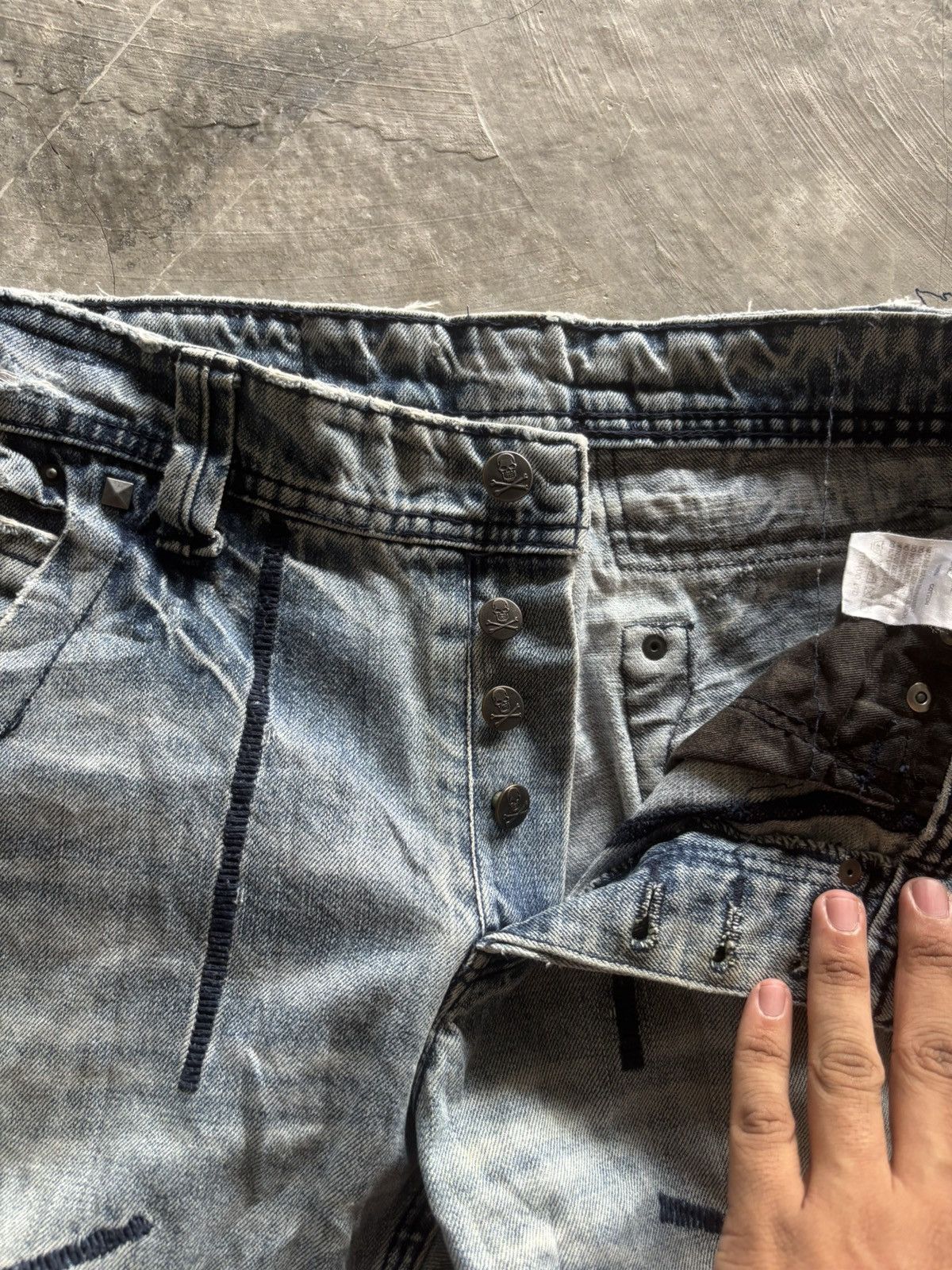 If Six Was Nine ARMY OF NO distressed japanese denim grunge punk stone wash Size US 32 / EU 48 - 4 Thumbnail