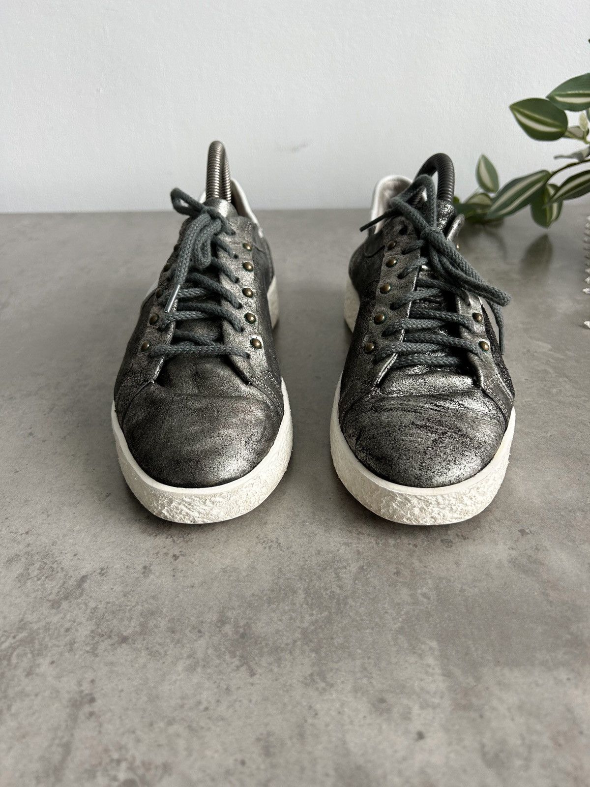 A.S.98 × Vintage A.S. 98 low top silver leather sneakers Y2K Size US 8 / IT 38 - 4 Thumbnail