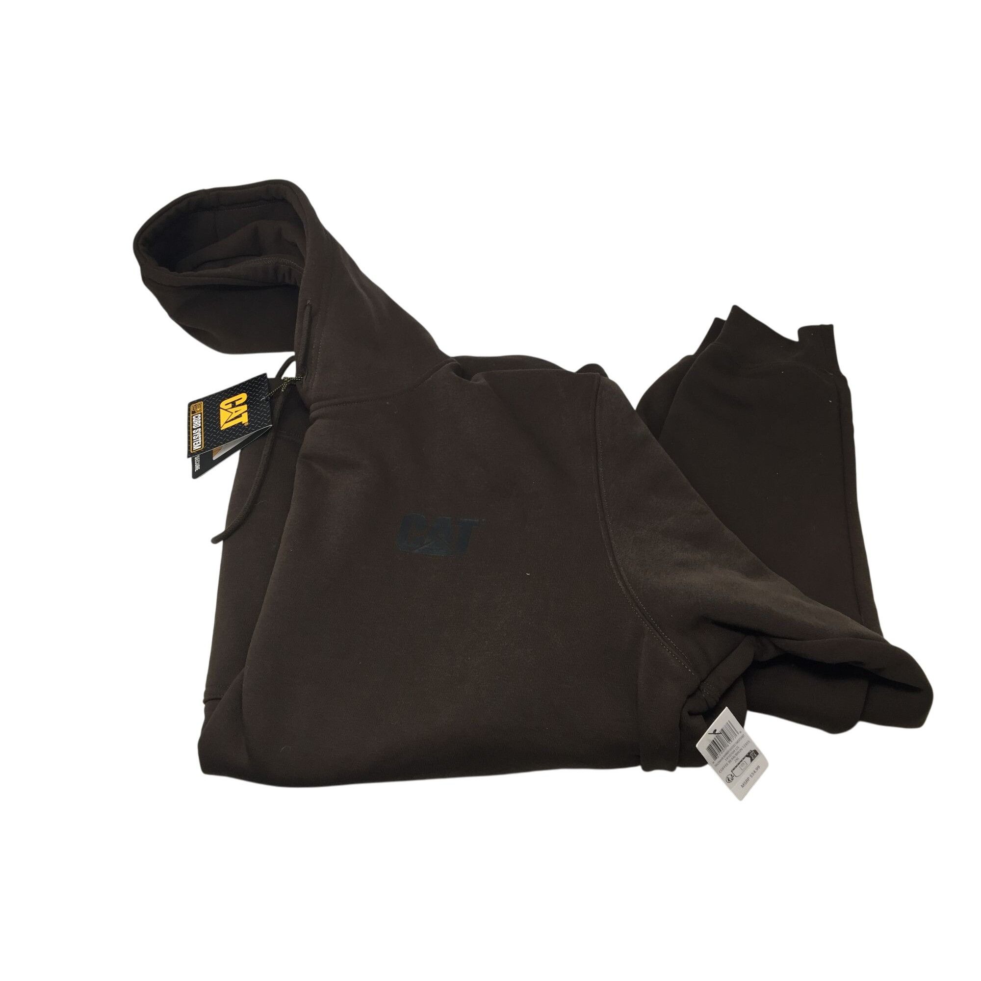Caterpillar Men's CAT Trademark Banner Hooded Sweatshirt - Coffee Bean - Size US XXL / EU 58 / 5 - 9 Thumbnail