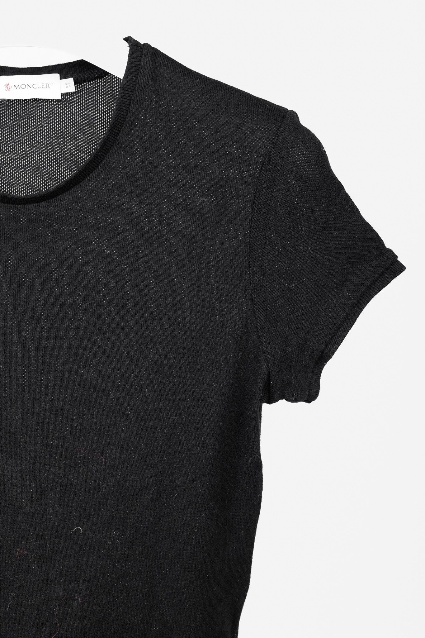 Moncler Moncler Black Cotton Ruffled Peplum T-Shirt Size M / US 6-8 / IT 42-44 - 4 Thumbnail