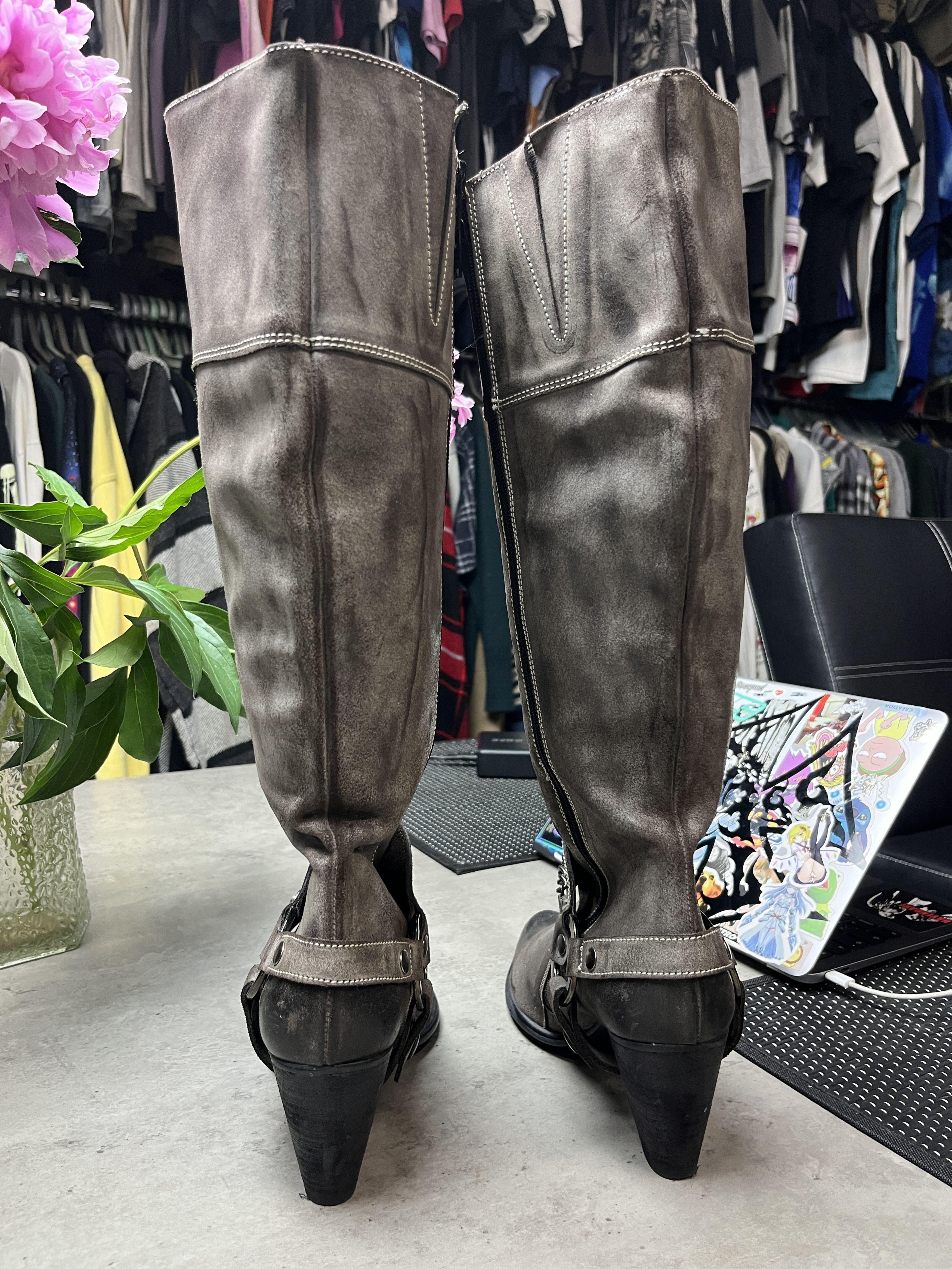Quest 2000s QUEST? FACTORY DISTRESSED HARNESS MOTO BOOTS - 5127 Size US 9 / IT 39 - 10 Thumbnail