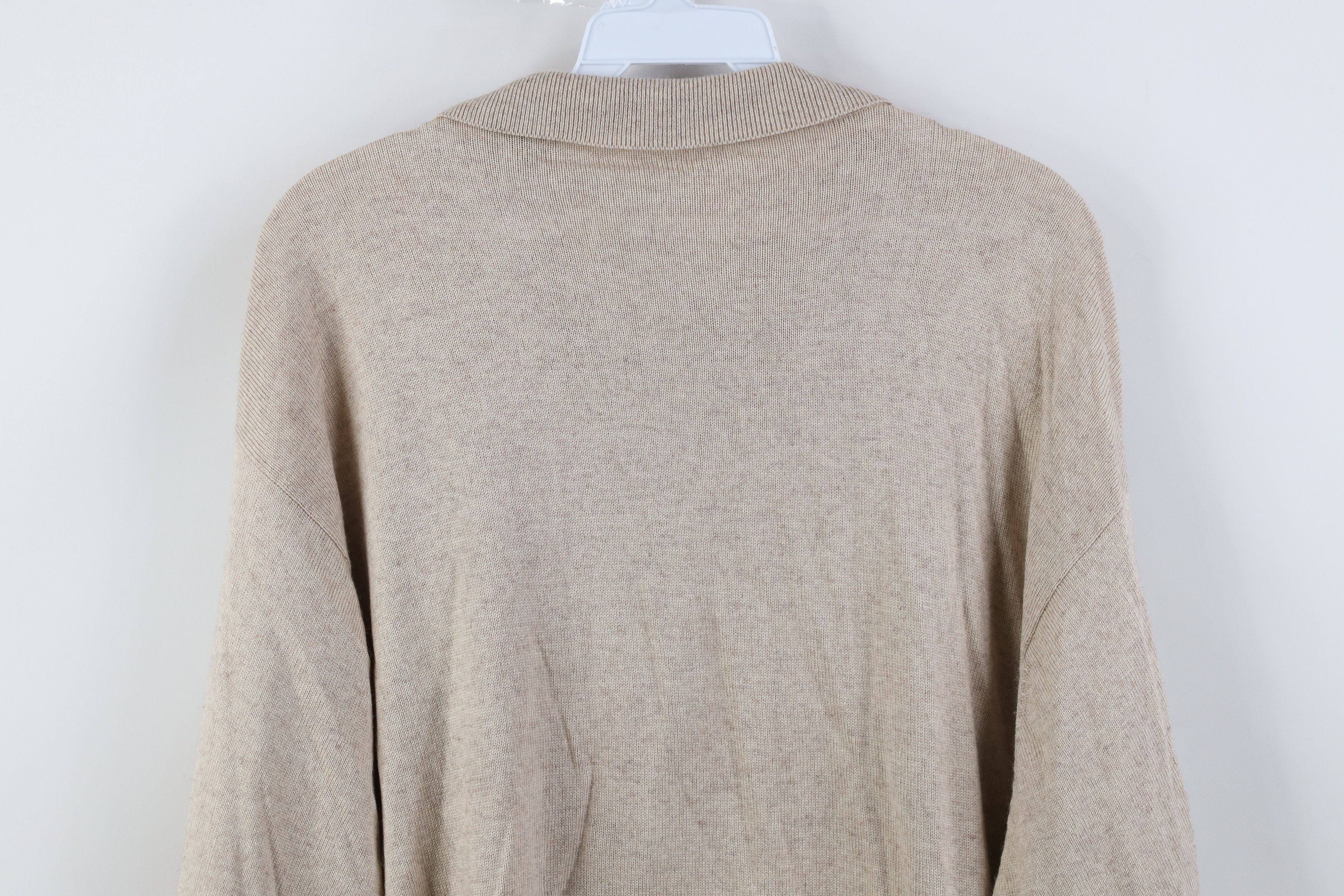 Vintage Vintage 90s Streetwear Silk Cashmere Knit Collared Sweater Size US XL / EU 56 / 4 - 12 Thumbnail