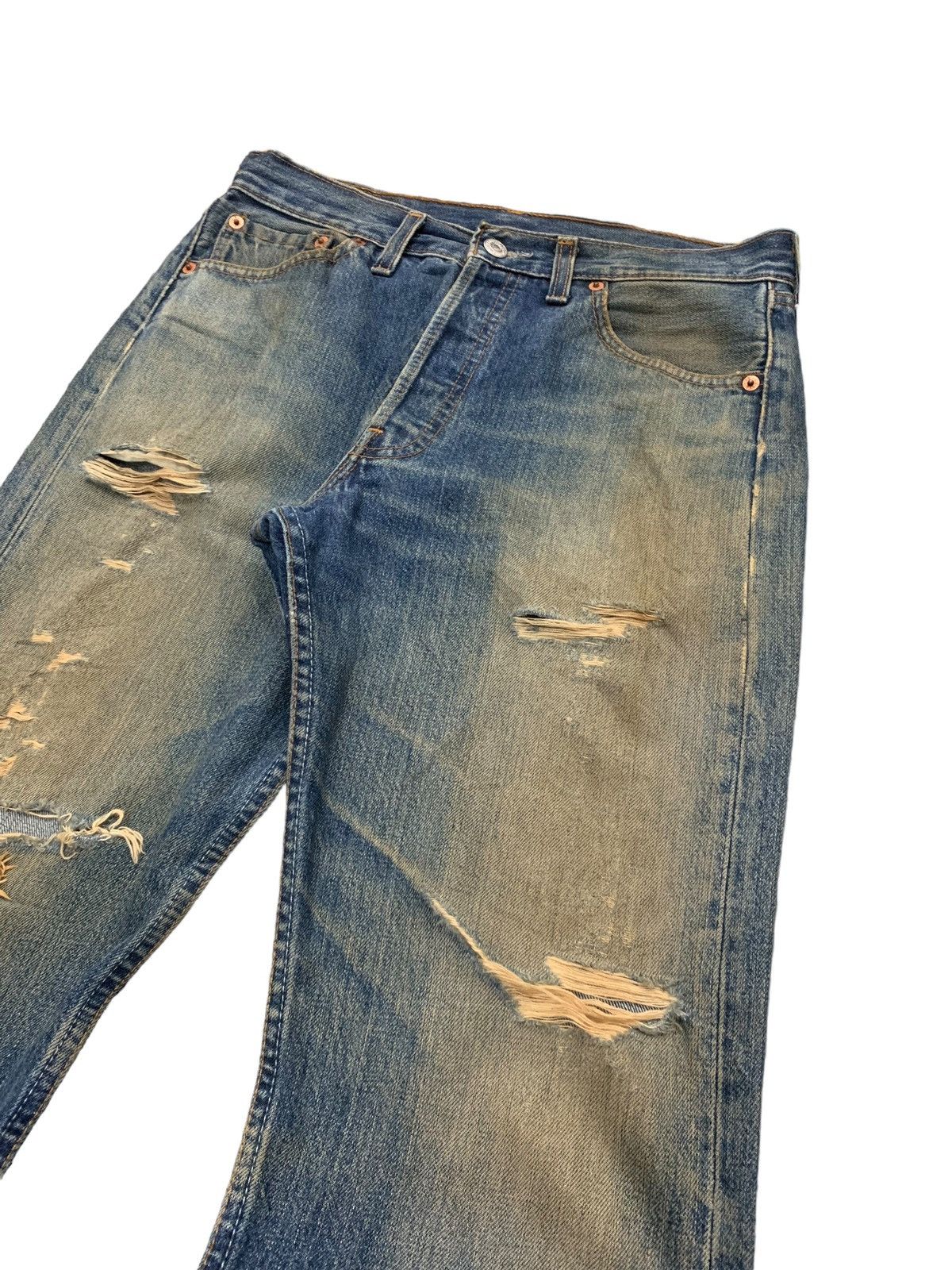 Levi's Vintage Levis UK Made Mud Wash Distressed Denim Pant (AC11) Size US 29 - 5 Thumbnail