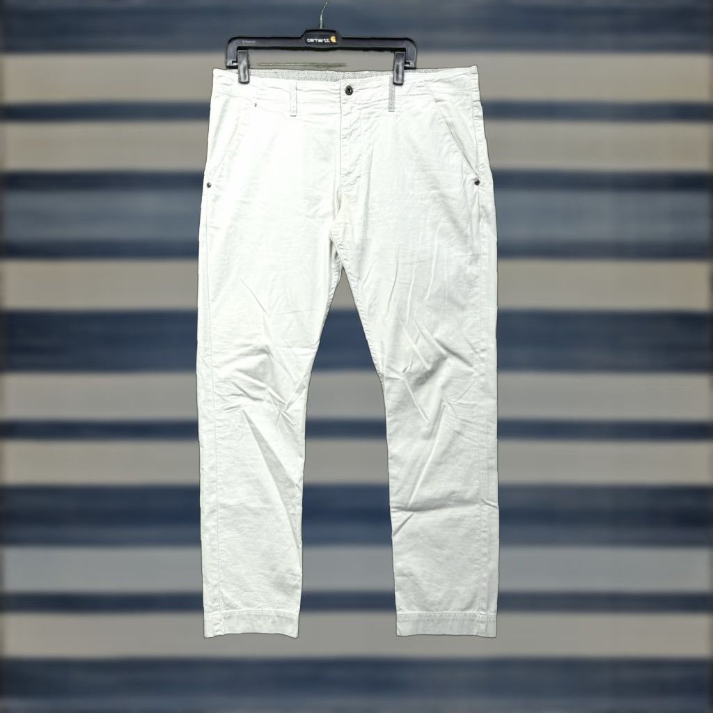 Robert Graham Robert Graham Pants Mens 35 White Chinos Slim Fit Straight Leg Stretch Casual Size US 35 - 1 Thumbnail