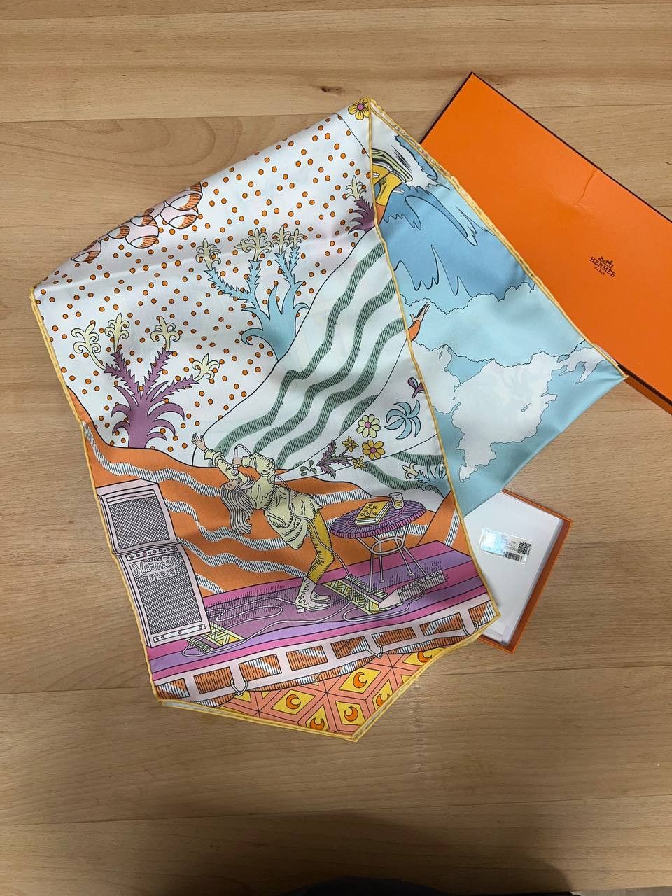 image of Hermes Echarpe De Soie Le Premier Chant, Wow!, Women's