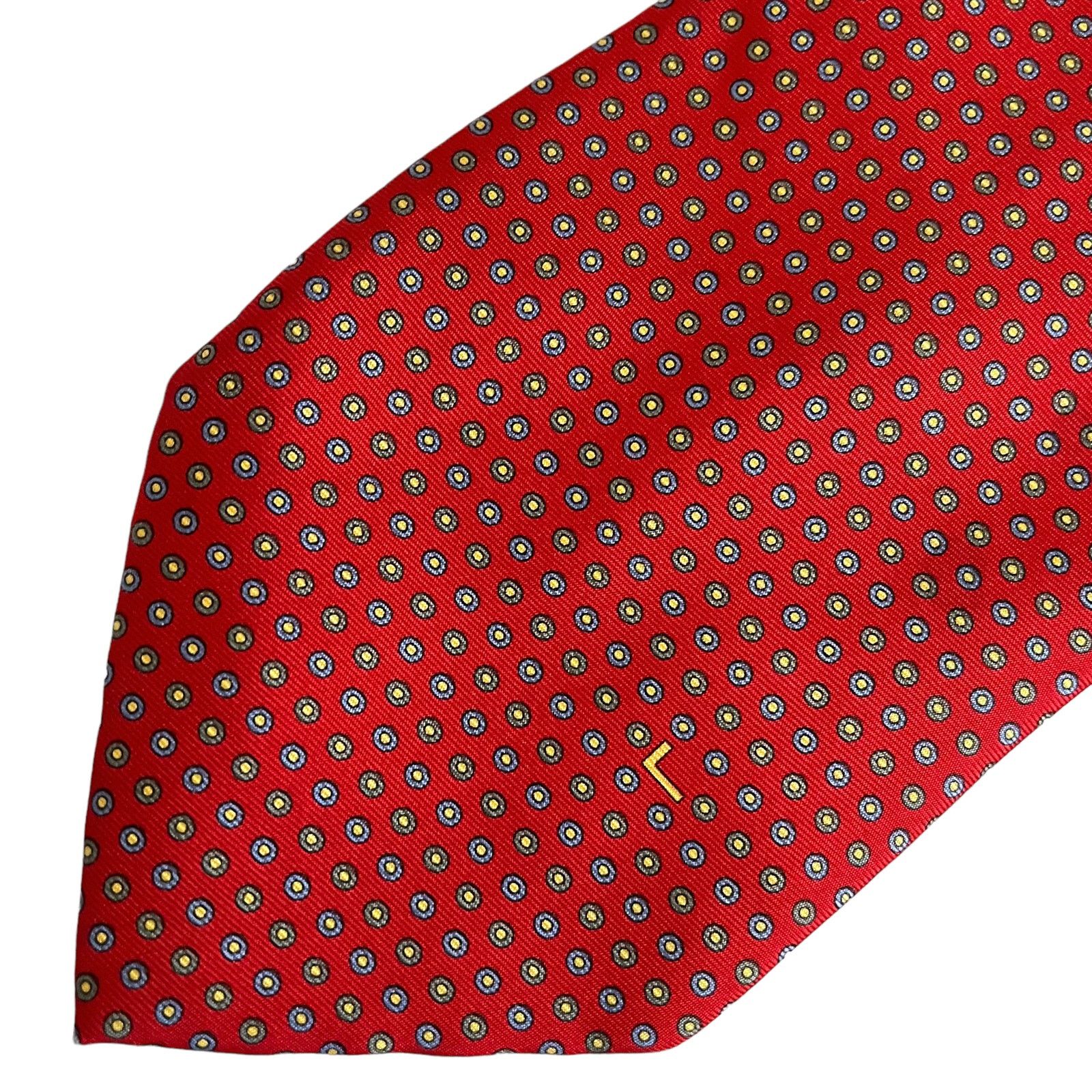 Lancel Lancel Red Geometric Print Foulard Silk Tie Size ONE SIZE - 9 Thumbnail