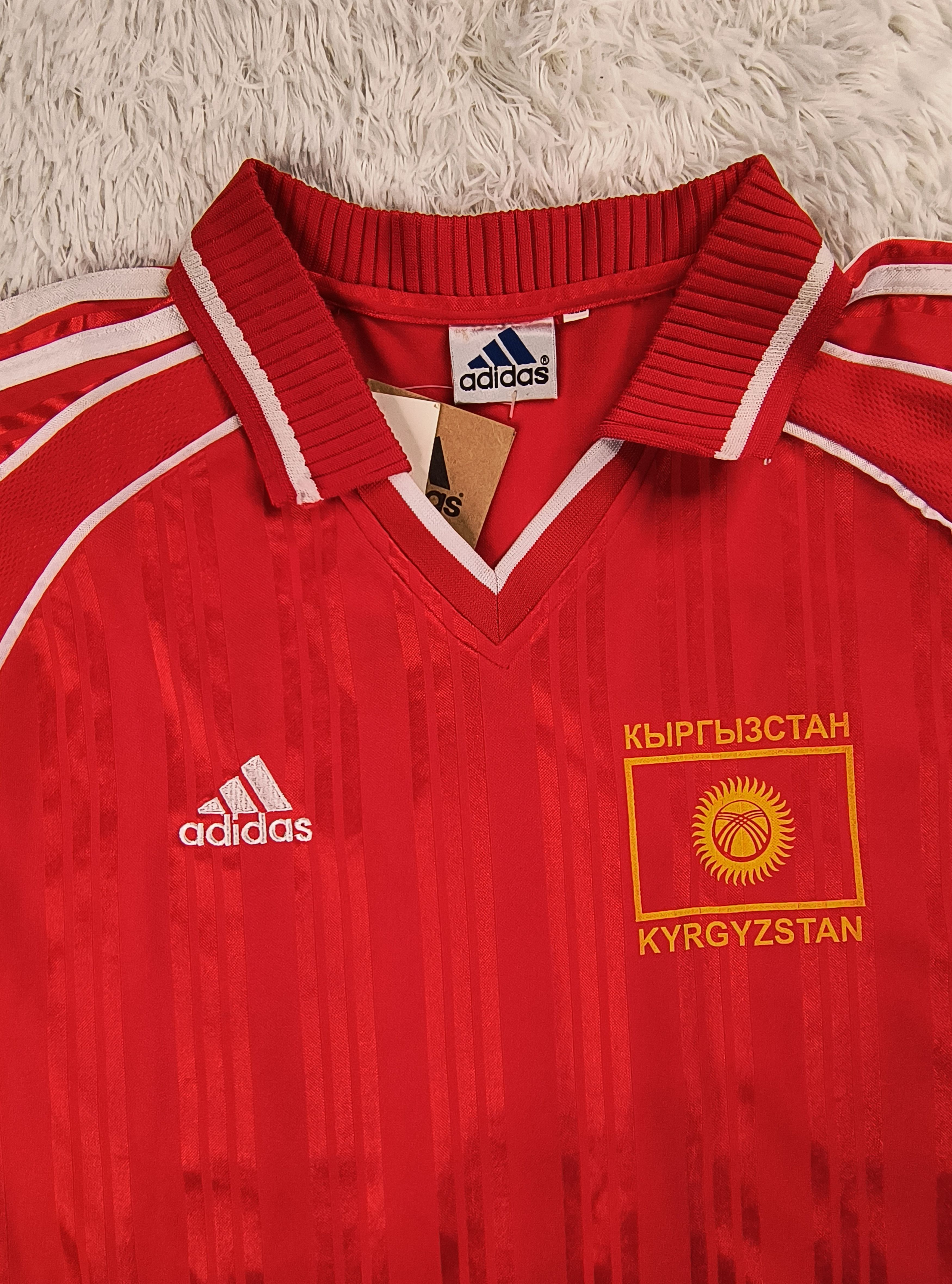 Adidas DSWT Vintage Adidas Kyrgyzstan soccer team home jersey 90s Size US XXL / EU 58 / 5 - 2 Thumbnail