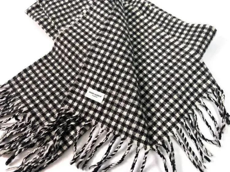 Saint Laurent Paris Saint Laurent Paris 14AW Check Board Scarf-2505 Size ONE SIZE - 4 Thumbnail