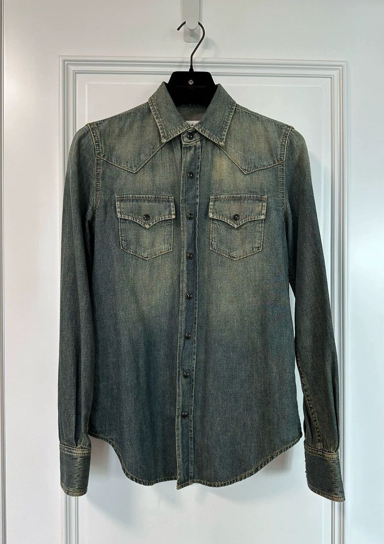 Yves Saint Laurent Saint Laurent YSL Denim Shirt Size S- DMC Size US S / EU 44-46 / 1 - 1 Thumbnail