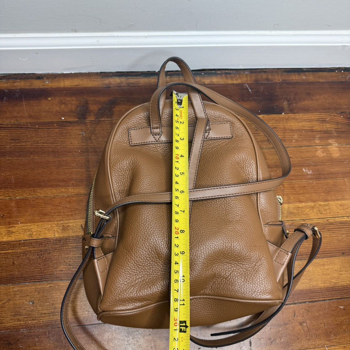 Michael Kors Michael Kors Brown Pebbled Leather Backpack with Gold Size ONE SIZE - 8 Thumbnail