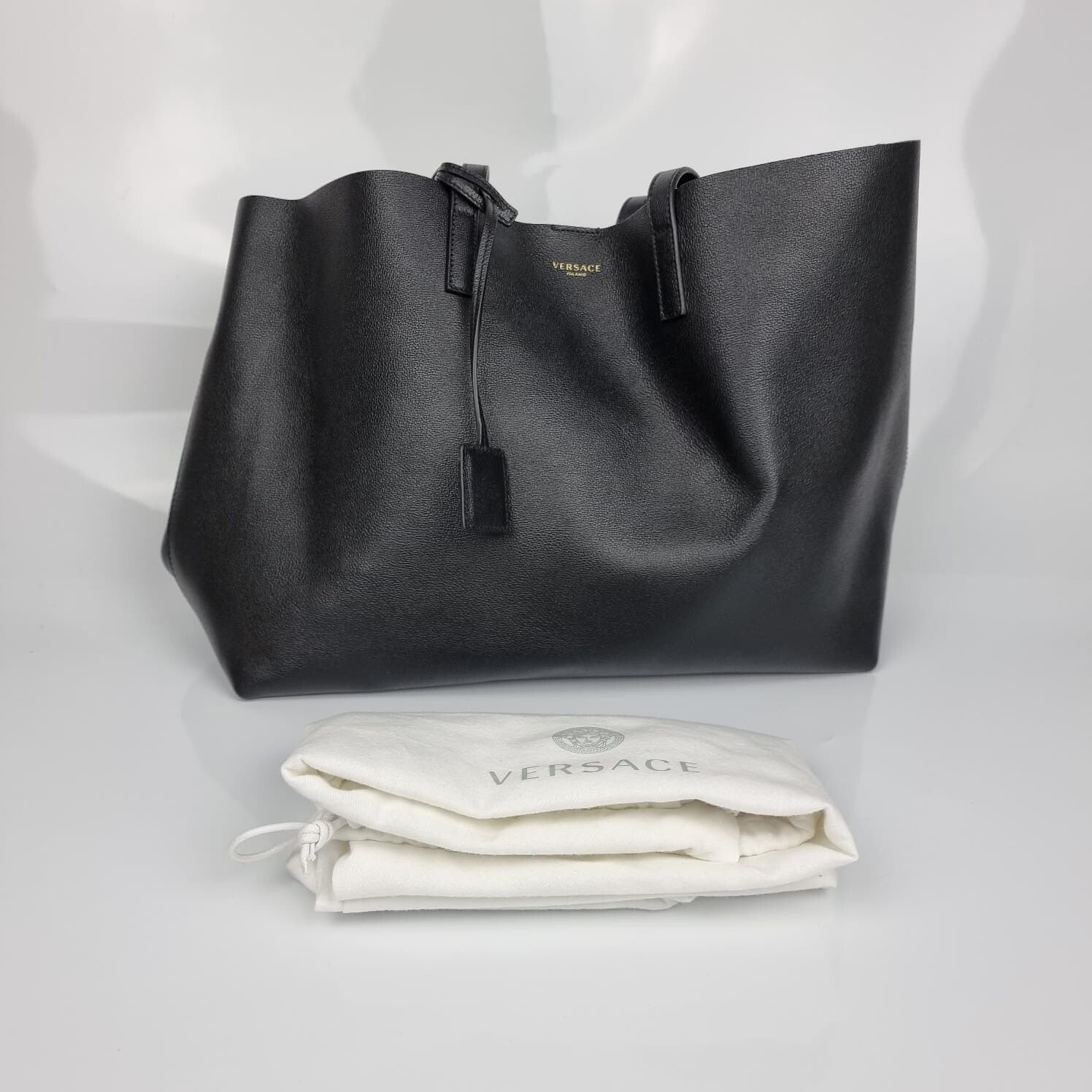 Versace VERSACE Black Leather Tote Bag New Size ONE SIZE - 2 Thumbnail