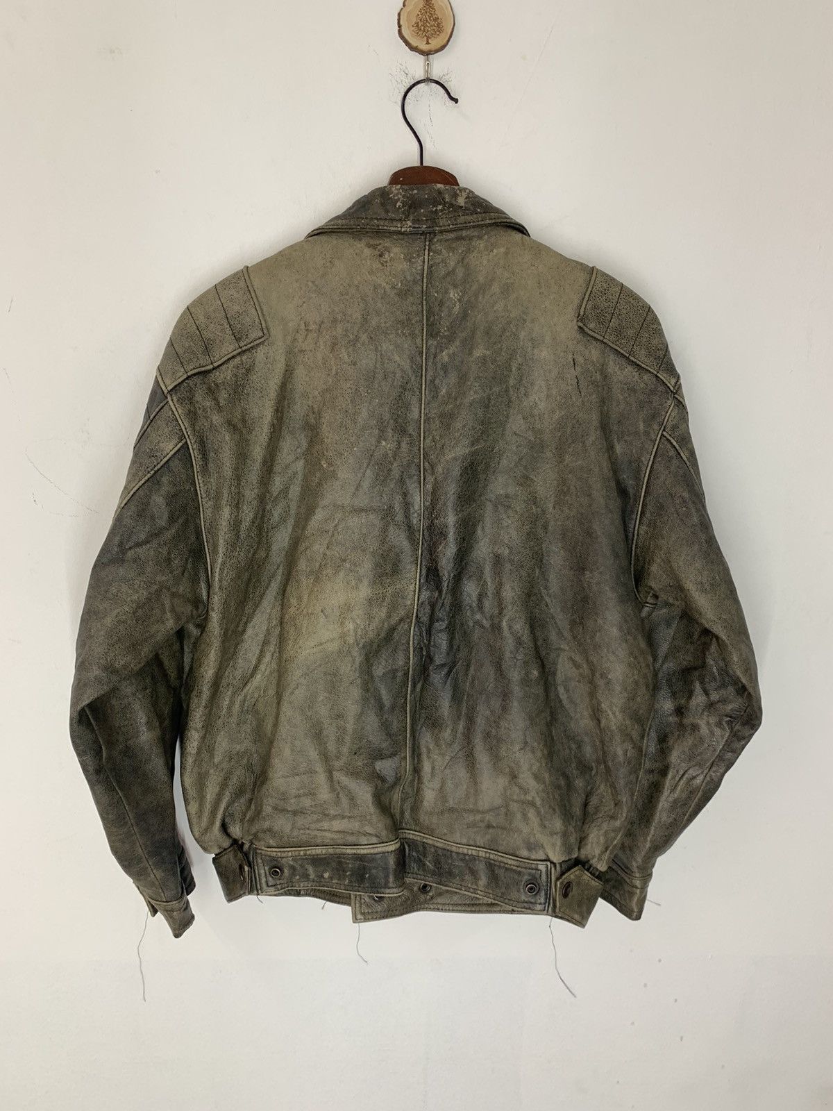Freewheelers × Vintage Vintage Double Collar Cafe Racer Stonewash Leather Jacket Size US L / EU 52-54 / 3 - 8 Thumbnail