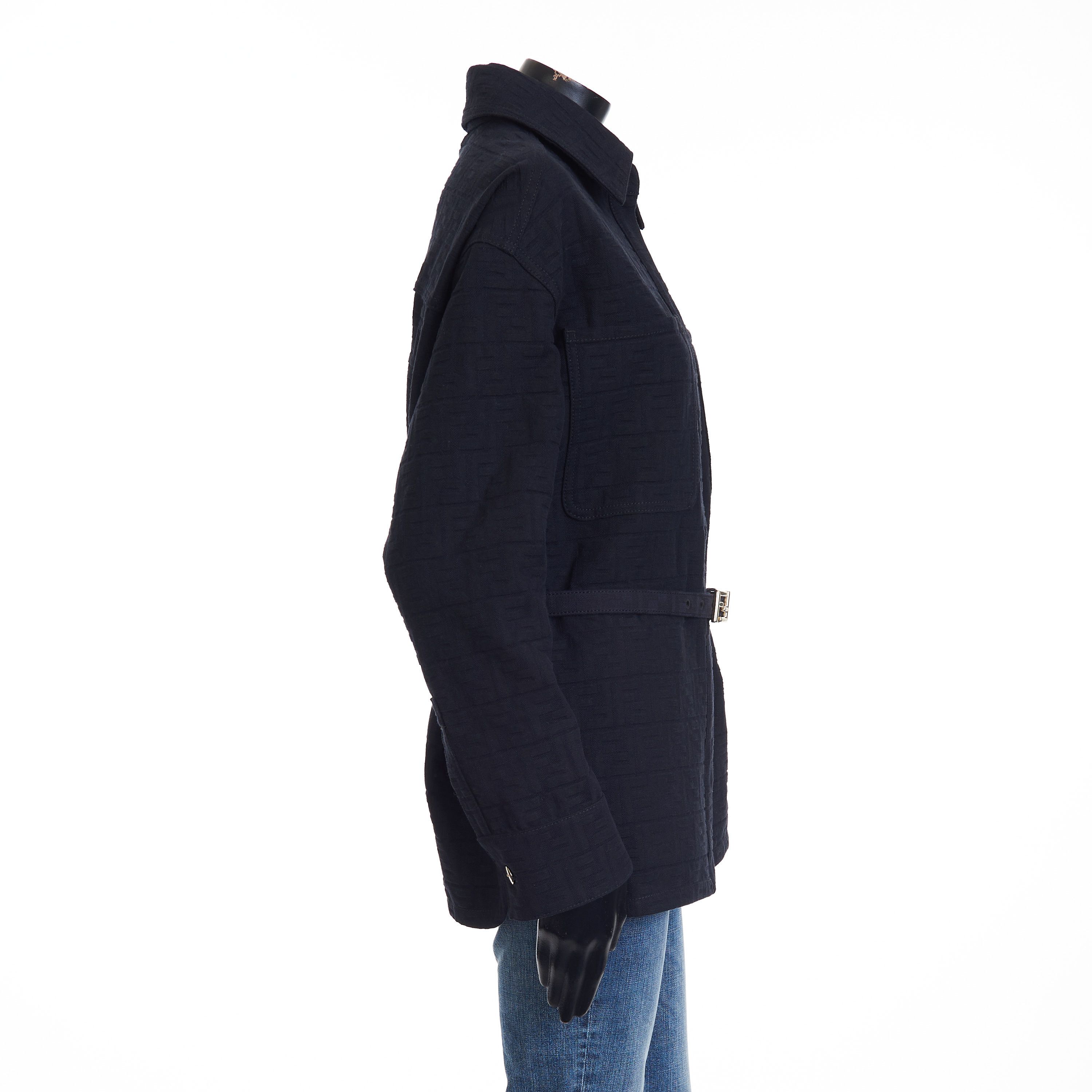 Fendi Go-To Jacket In Blue Jacquard Denim Size L / US 10 / IT 46 - 8 Thumbnail