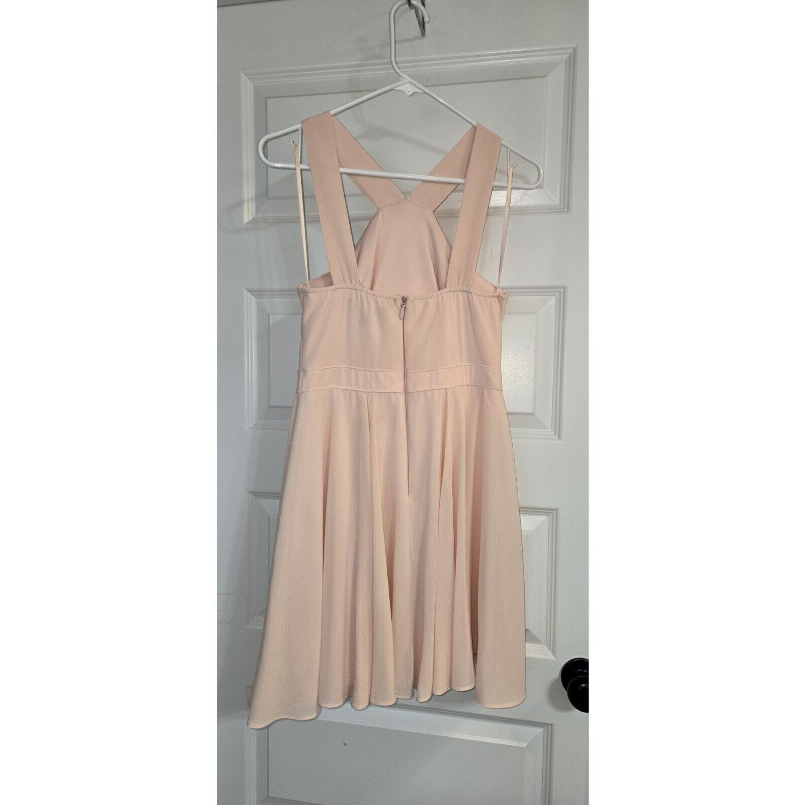 Zara Lulus David's Bridal High Neck Formal Bridesmaid Dress Pink Size S / US 4 / IT 40 - 15 Thumbnail