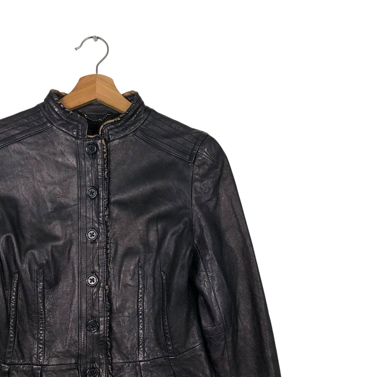Hysteric Glamour CROPPED BIKER LEATHER JACKET BANANA REPUBLIC 14th ADDICTION Size US XS / EU 42 / 0 - 8 Thumbnail