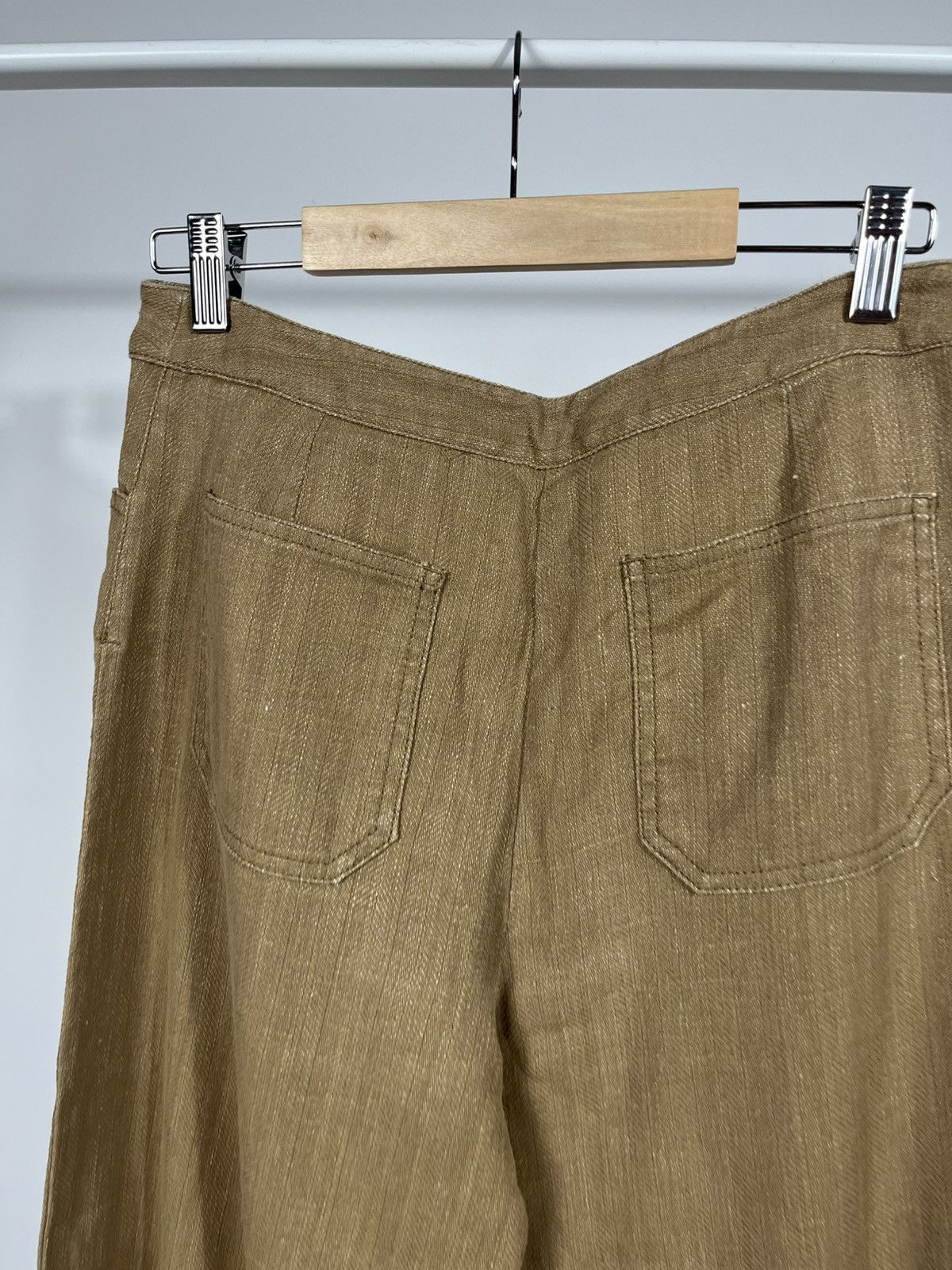 Max Mara MaxMara Weekend brown linen blend wide leg trousers pants Size 30" / US 8 / IT 44 - 13 Thumbnail
