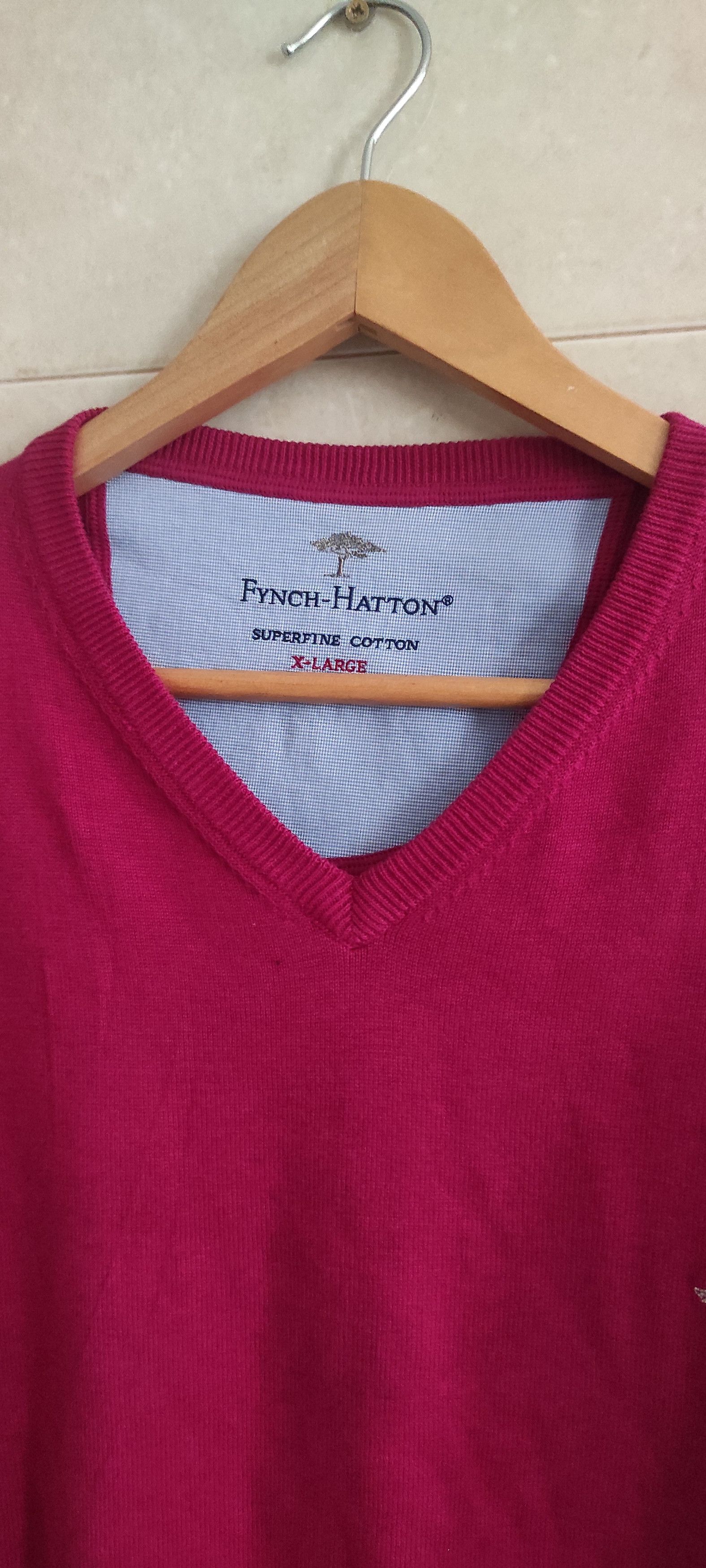 Other Fynch-Hatton V-neck Knitting Sweater Made Of 100% Cotton Size US XL / EU 56 / 4 - 3 Thumbnail