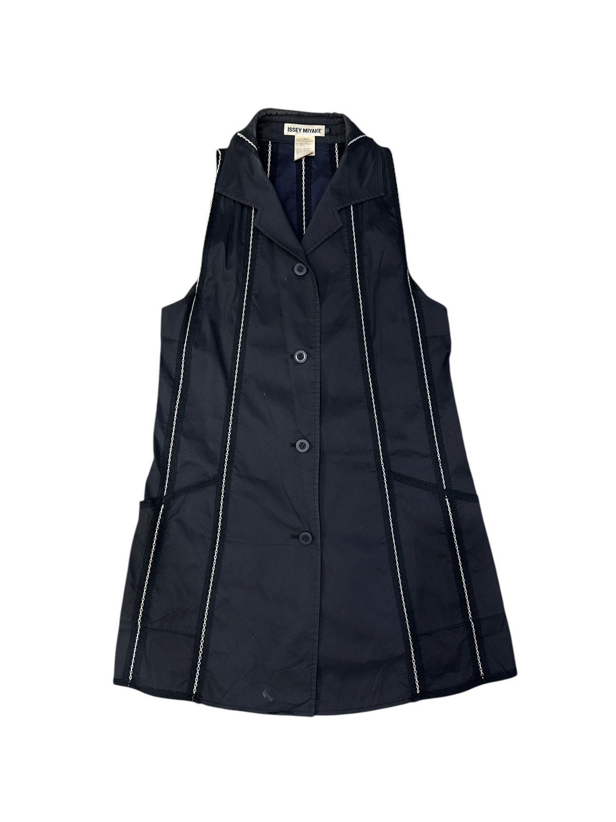 Issey Miyake × Vintage ISSEY MIYAKE STRIPED SLEEVELES JACKET SIZE 3 JAPAN Size M / US 6-8 / IT 42-44 - 1 Thumbnail