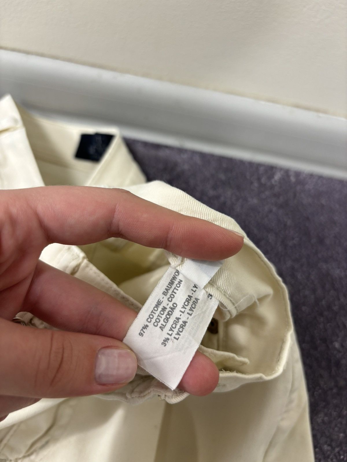 Valentino Vintage Valentino Women’s Beige Slim Fit Luxury Cotton Pants Size 31" - 12 Thumbnail