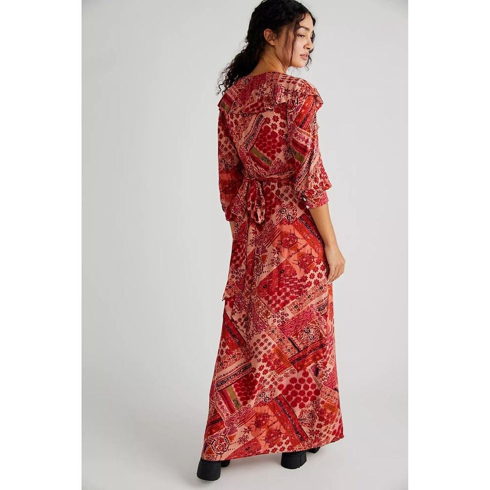 chinese dress ladies Astr The Label | Primrose Floral Strappy Back Maxi Dress in Plus Size - Pink Aqua Floral main image 0