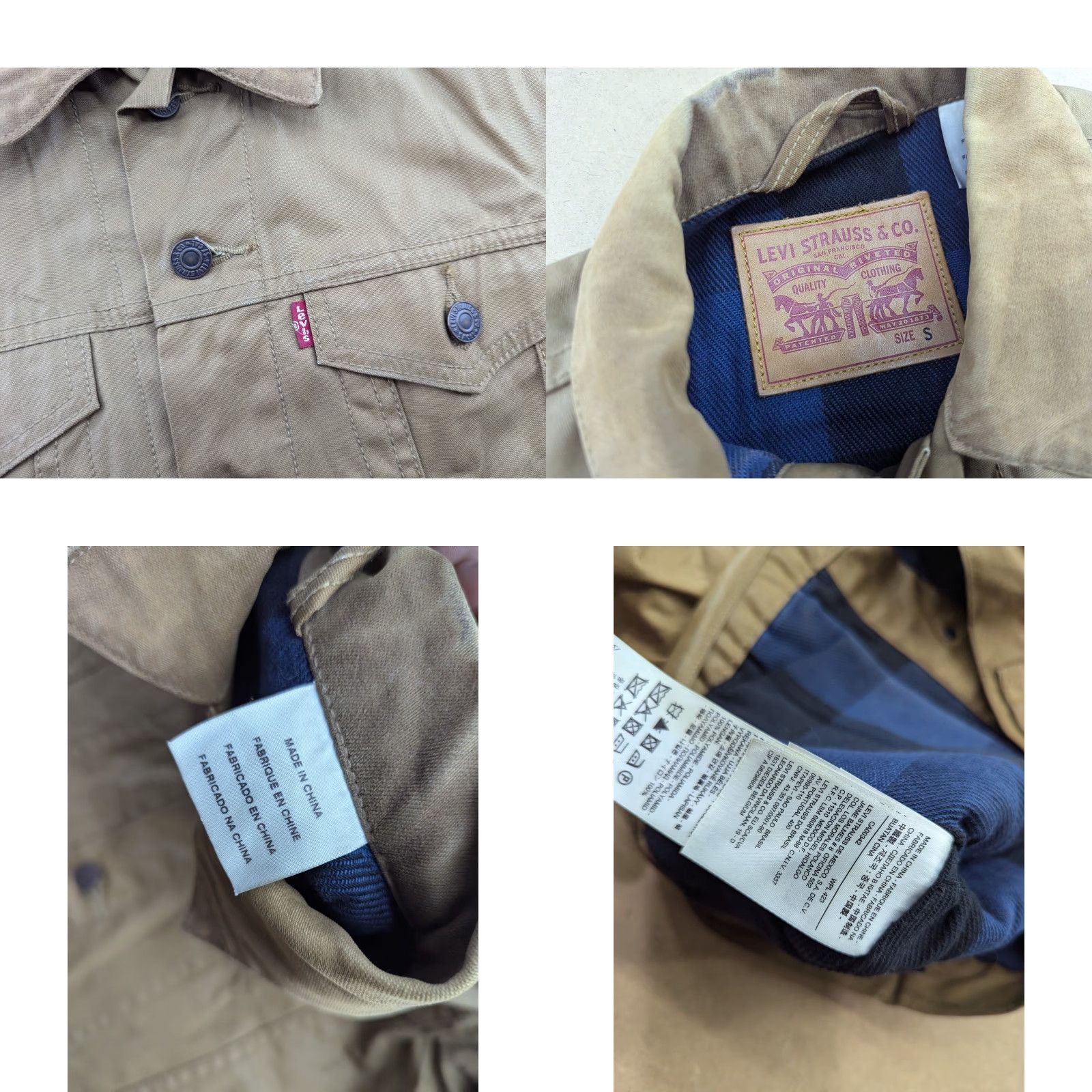 Levi's VINTAGE Levi's Mens Trucker Jacket Small Beige Size US S / EU 44-46 / 1 - 8 Thumbnail