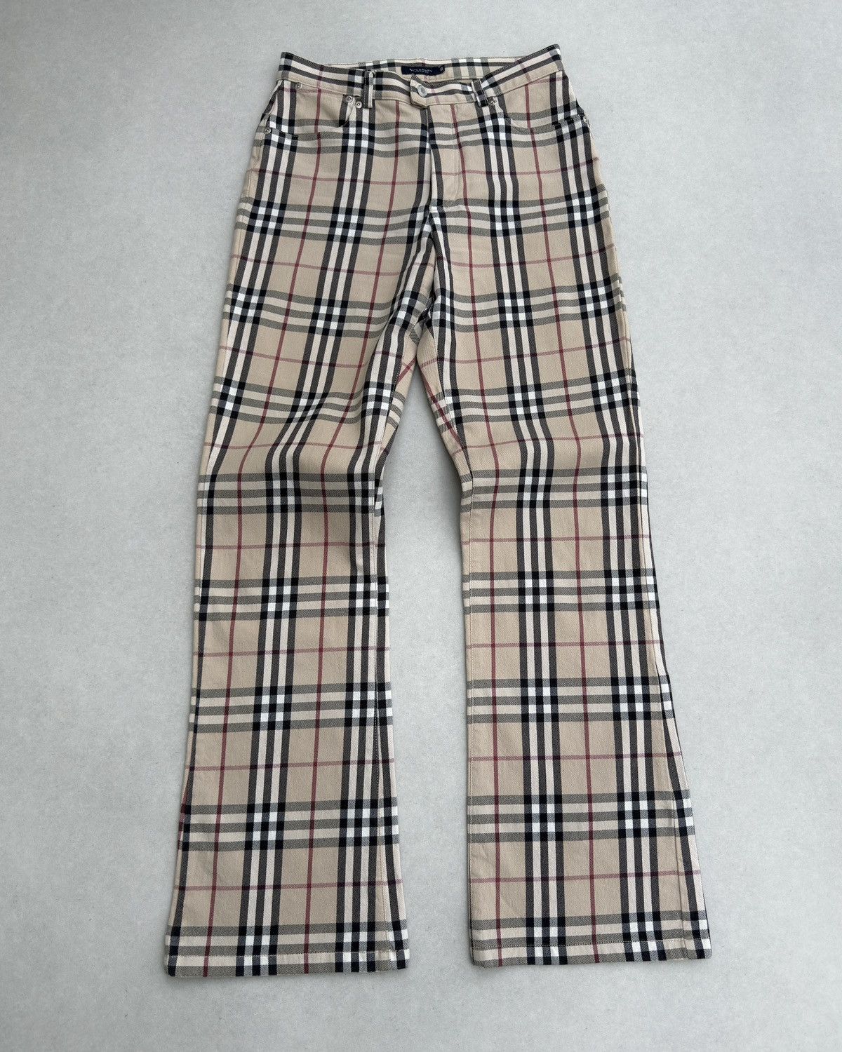 Burberry 2000’s Burberry Nova Check Logo Monogram Flared Jeans Size 28" / US 6 / IT 42 - 6 Thumbnail