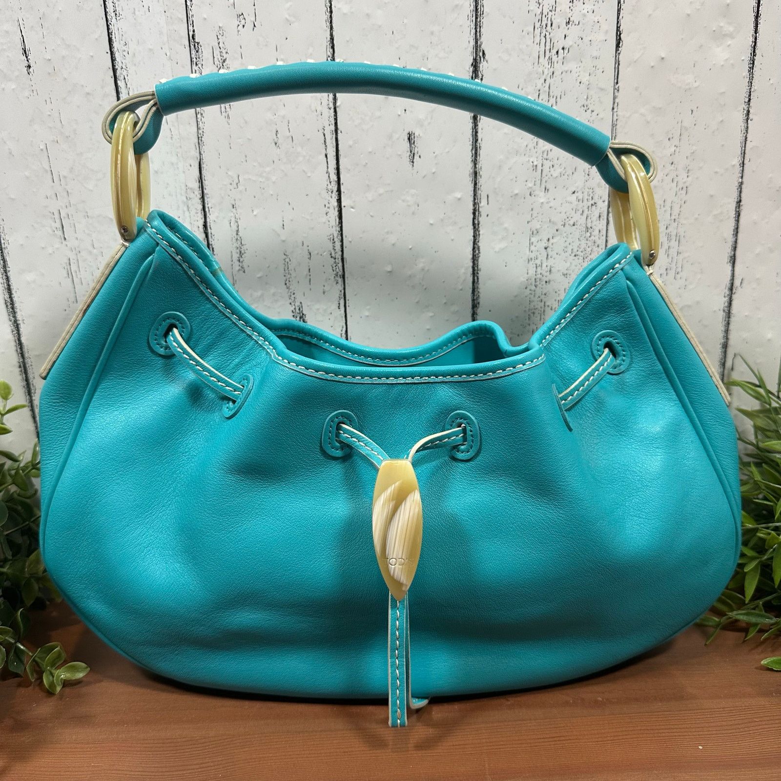 Tods Tod's Turquoise Leather Shoulder Hobo Bag in Blue, Women's