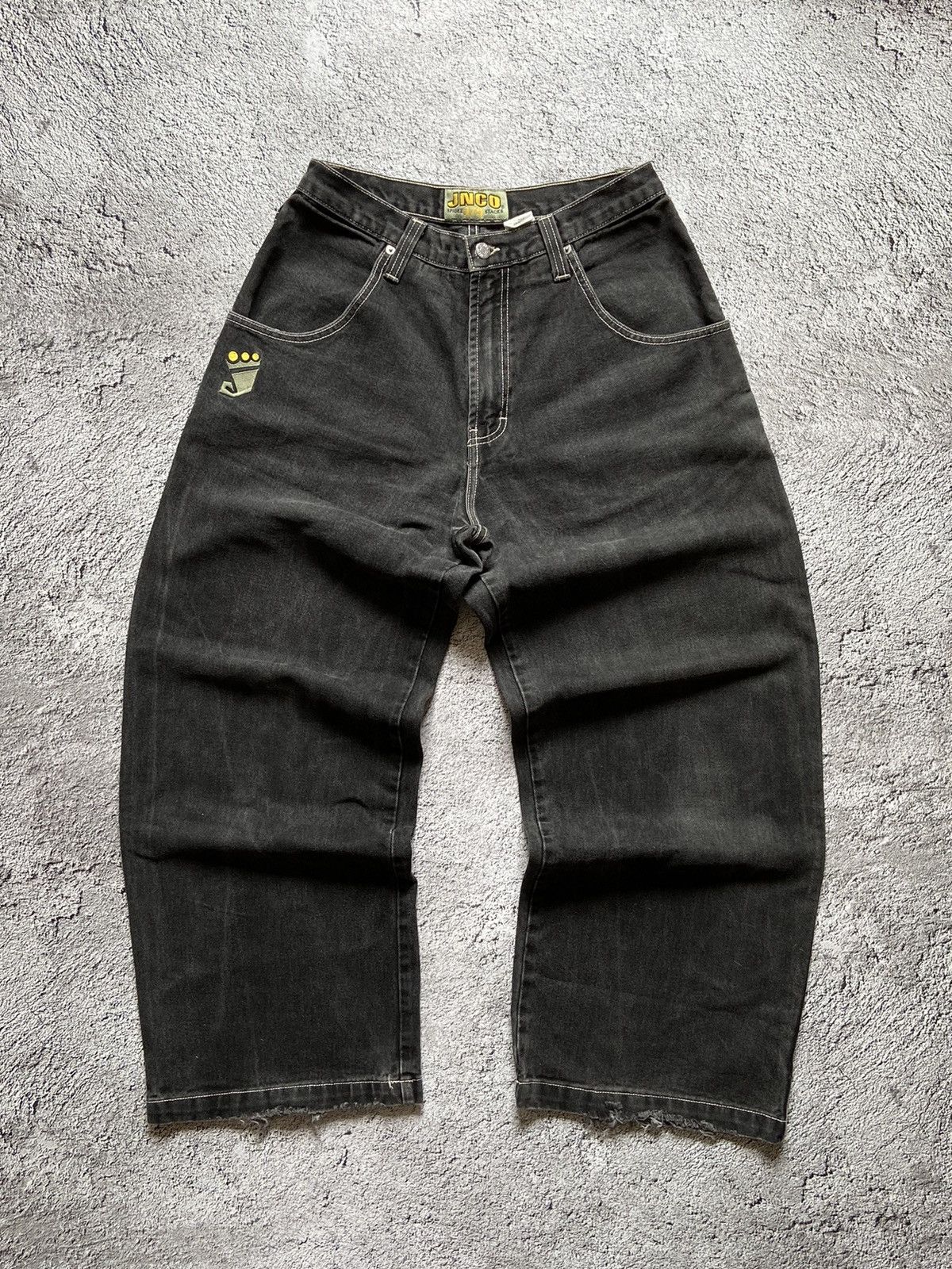 image of Crazy Vintage Jnco 90's Y2K Rap Baggy Jeans in Faded Black, Men's (Size 32)