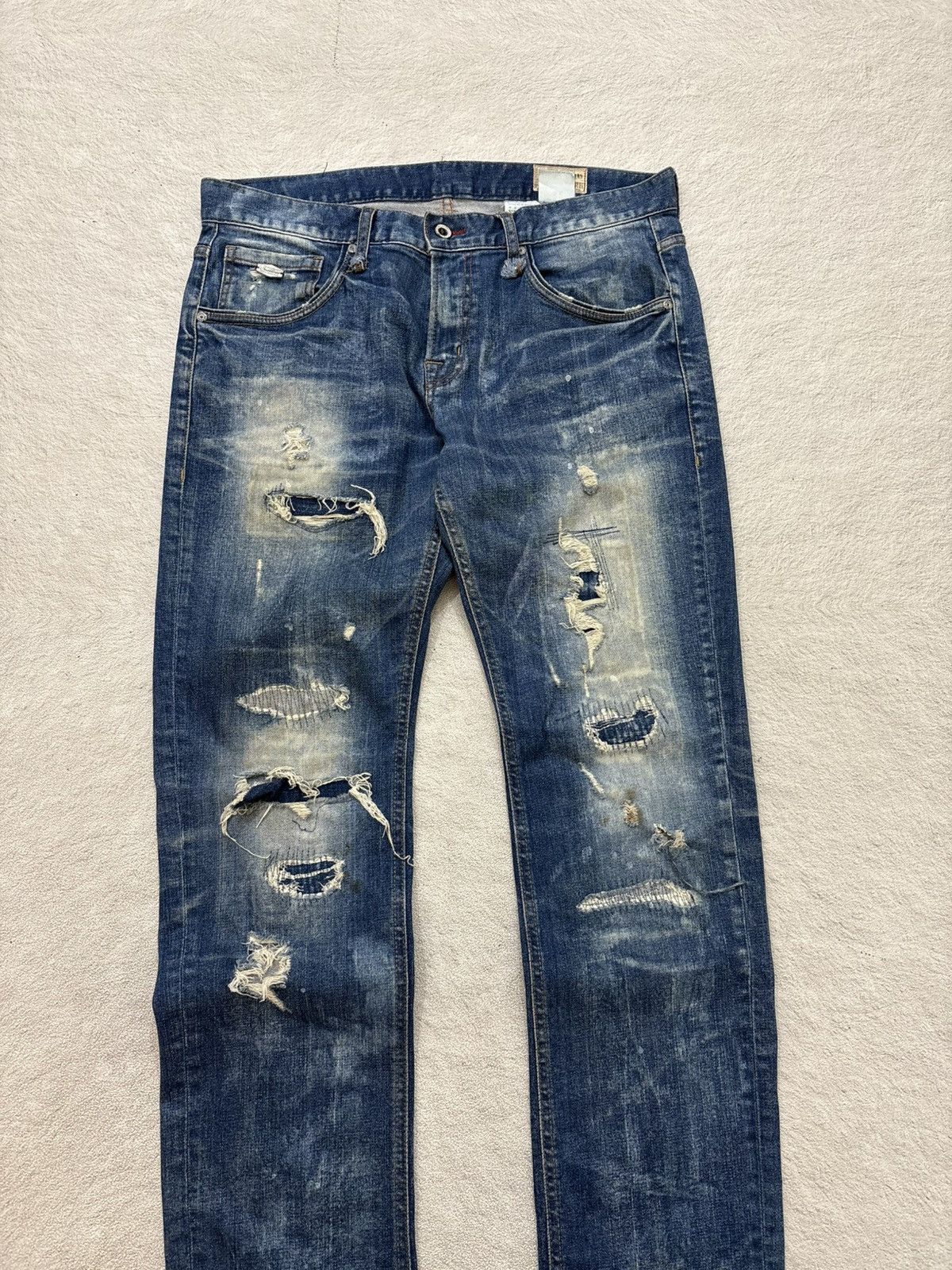 Kapital 2000s Buckaro Sasiko distrashed japan denim Size US 35 - 2 Thumbnail
