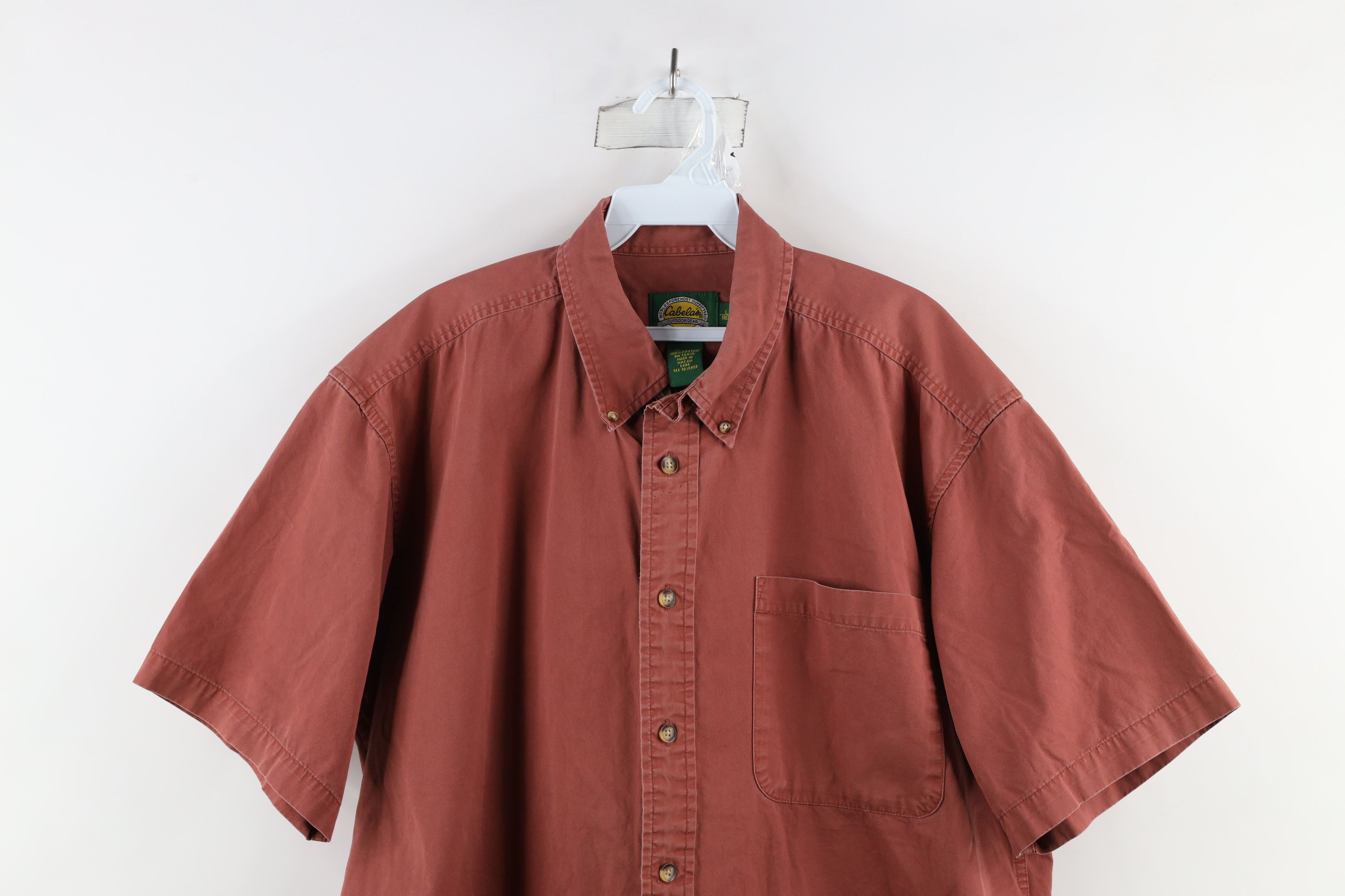 Cabelas × Vintage Vintage Cabelas Short Sleeve Collared Bush Button Shirt Size US L / EU 52-54 / 3 - 2 Thumbnail