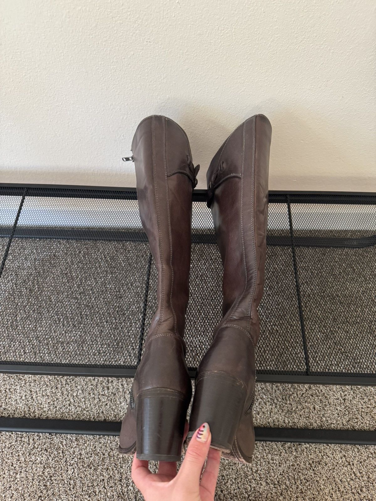 Frye Frye Boots Malorie Button Tall -Dark Grey/brown leather Size US 8.5 / IT 38.5 - 8 Thumbnail