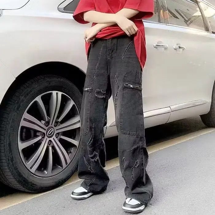 Japanese Brand × Jean Washed Black Baggy Ripped Jeans Pants and Size US 32 / EU 48 - 3 Thumbnail