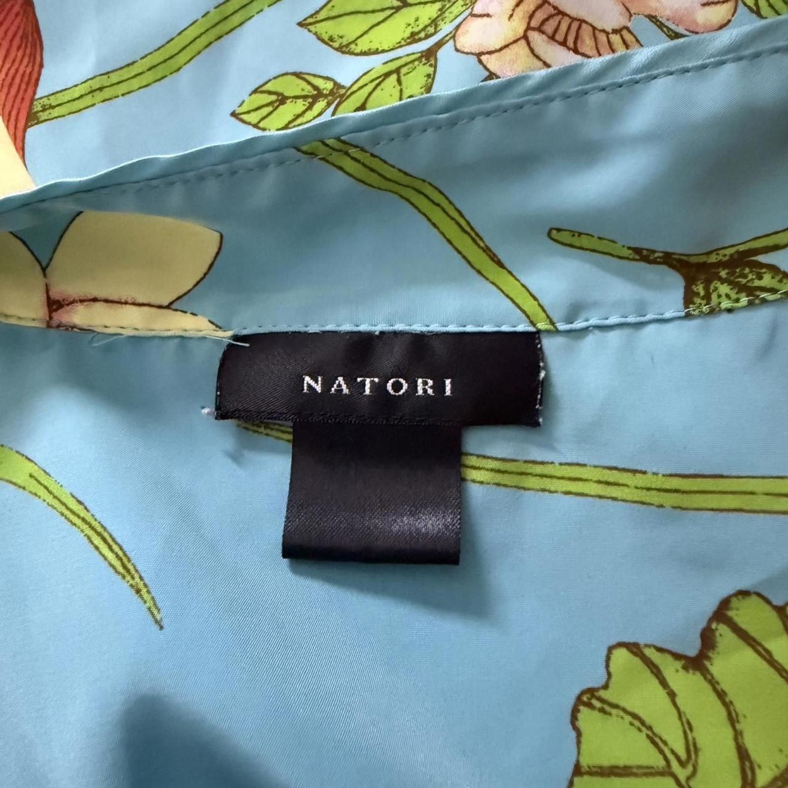 Other Natori Blue Green Floral Kaftan/Kimono Maxi Dress One Size Size ONE SIZE - 3 Thumbnail