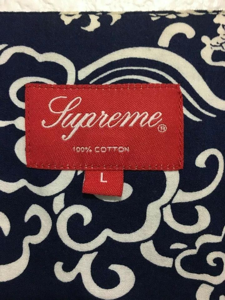 Supreme SUPREME Imperial Shirt Dragon Long Sleeve Blue Large SS15 Size US L / EU 52-54 / 3 - 2 Thumbnail