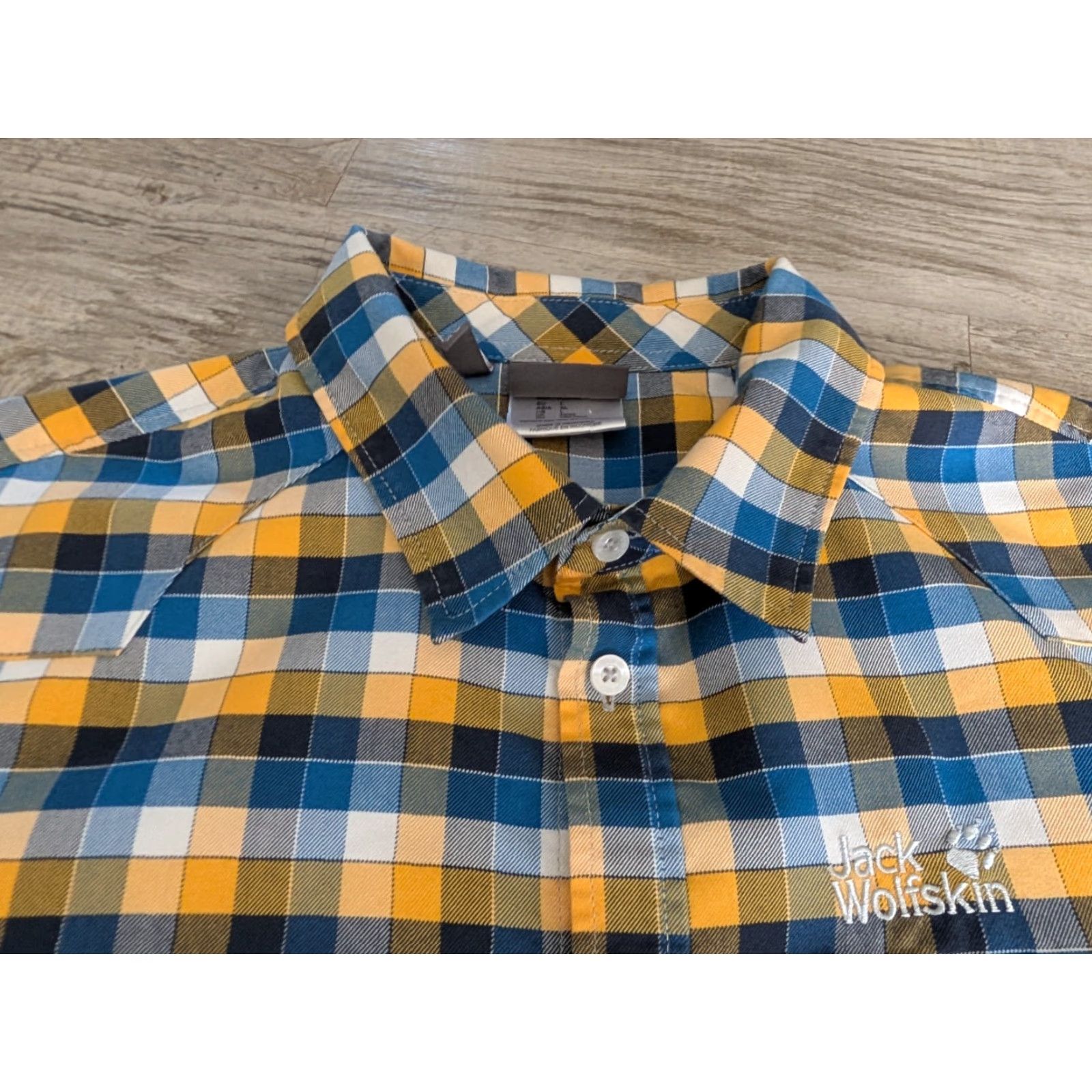 Jack Wolfskin Mens Jack Wolfskin Button-Up Shirt Slim Fit Long Sleeve Blue Check L Size US L / EU 52-54 / 3 - 4 Thumbnail