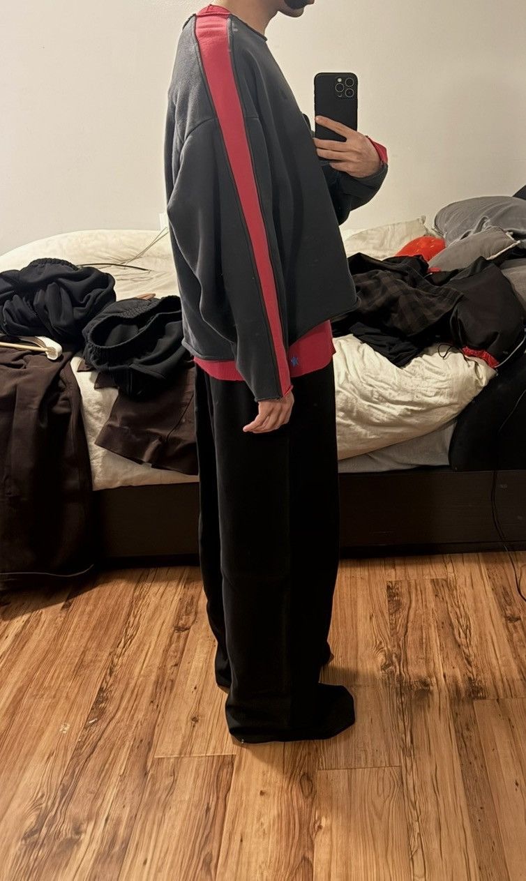 Greg Ross USA Greg Ross Side Stripe Raw Hem Yoke Sweatshirt Black/Red Size US S / EU 44-46 / 1 - 25 Thumbnail