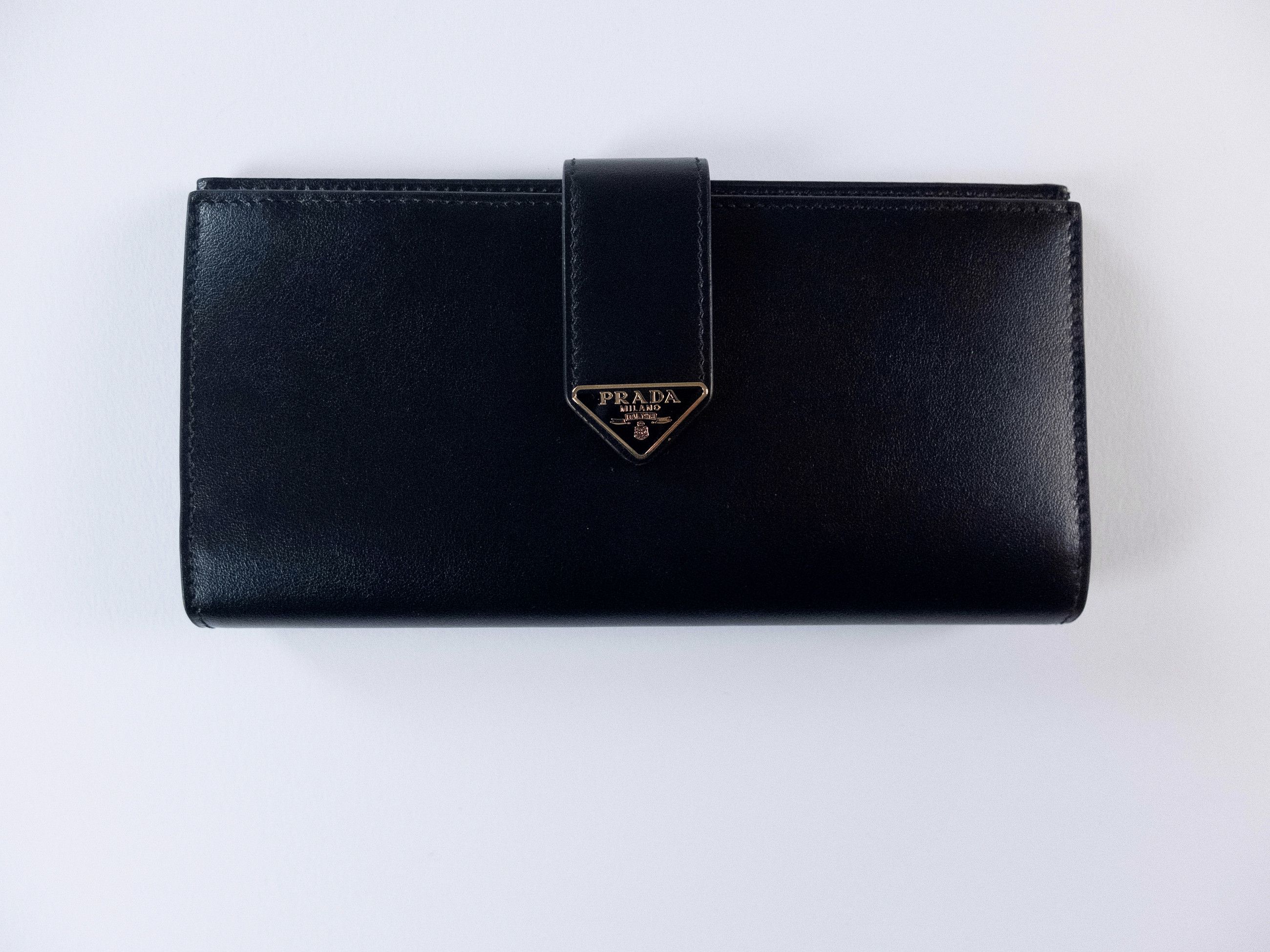 Prada PRADA logo plaque black leather continental flap wallet Size ONE SIZE - 1 Thumbnail
