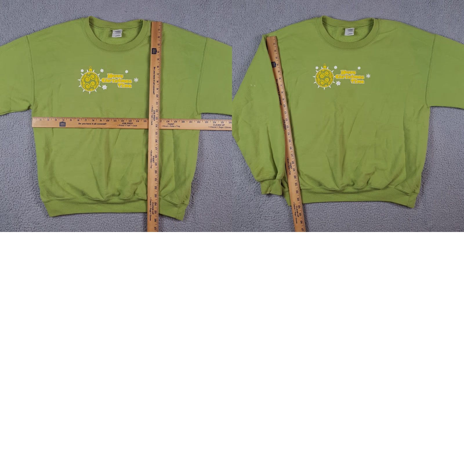 Gildan VINTAGE Y2K Happy Christmas Time Green Women's Size L Crewneck Sweatshirt VTG Pullover Size L / US 10 / IT 46 - 8 Thumbnail