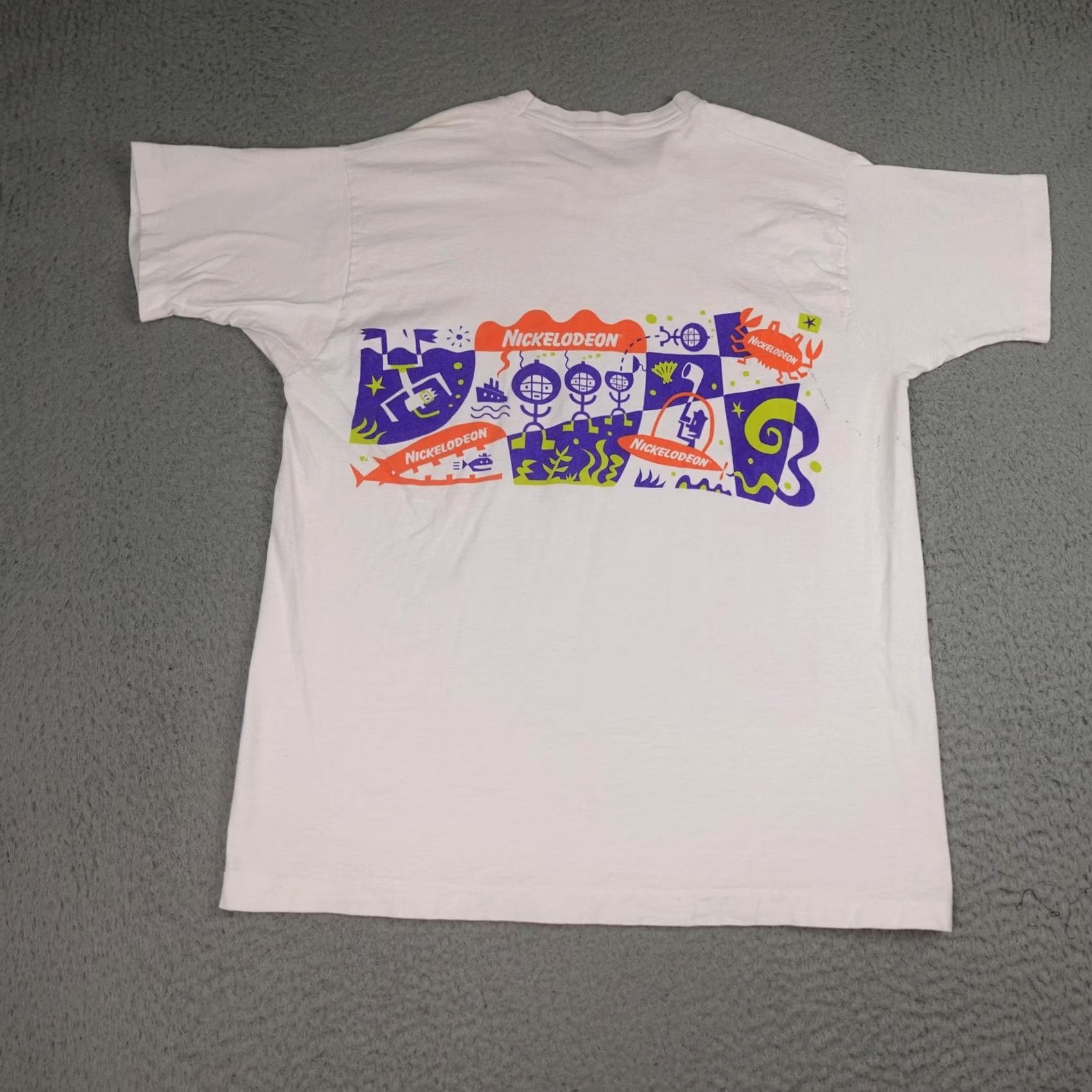 Fruit Of The Loom VINTAGE Nickelodeon Box Logo Shirt Mens XL White 90s Graphic Made In USA Size US XL / EU 56 / 4 - 3 Thumbnail