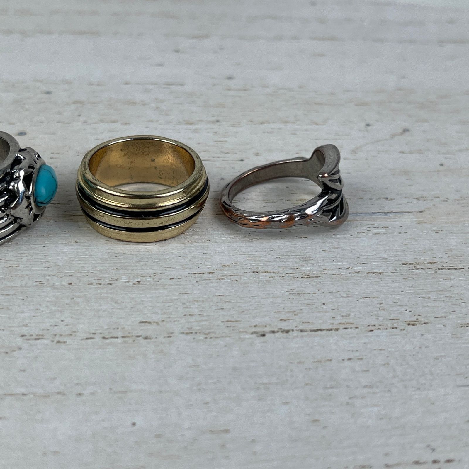 Other Rings Silver Leaves Gold Black Turquoise Howlite 5.5, 6, 6.5 Size ONE SIZE - 22 Thumbnail