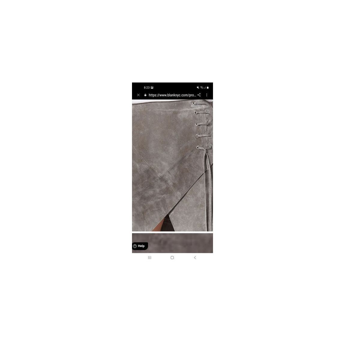BLANKNYC Blanknyc Real suede A- line skirt with Lacing detail sand color Soft fog size 26 Size 26" / US 2 / IT 38 - 5 Thumbnail