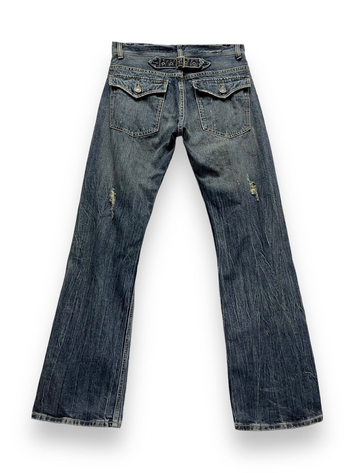 Japanese Brand ANN DO Designer Punk Ripped Glitter Splash Flare Denim Jeans Size US 30 / EU 46 - 6 Thumbnail